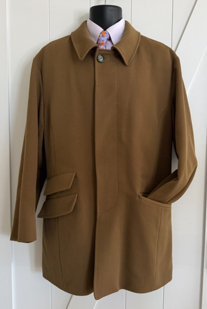 Corneliani Italy Men’s US 44 EU 54 Wool Blend Overcoat Bronze/Brown Car Coat