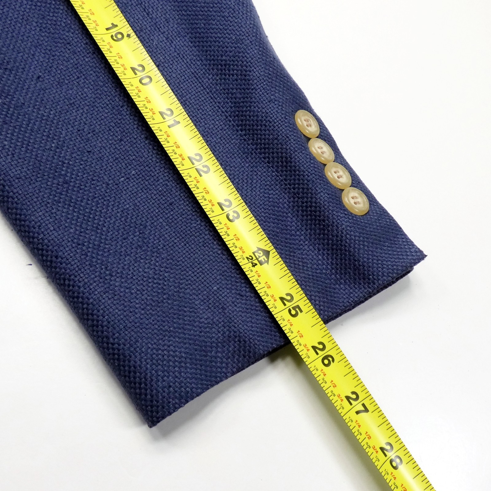 VTG 80s Brooks Bros Ivy Trad Slubby Pure Silk Basketweave Marine Blue Blazer 44L