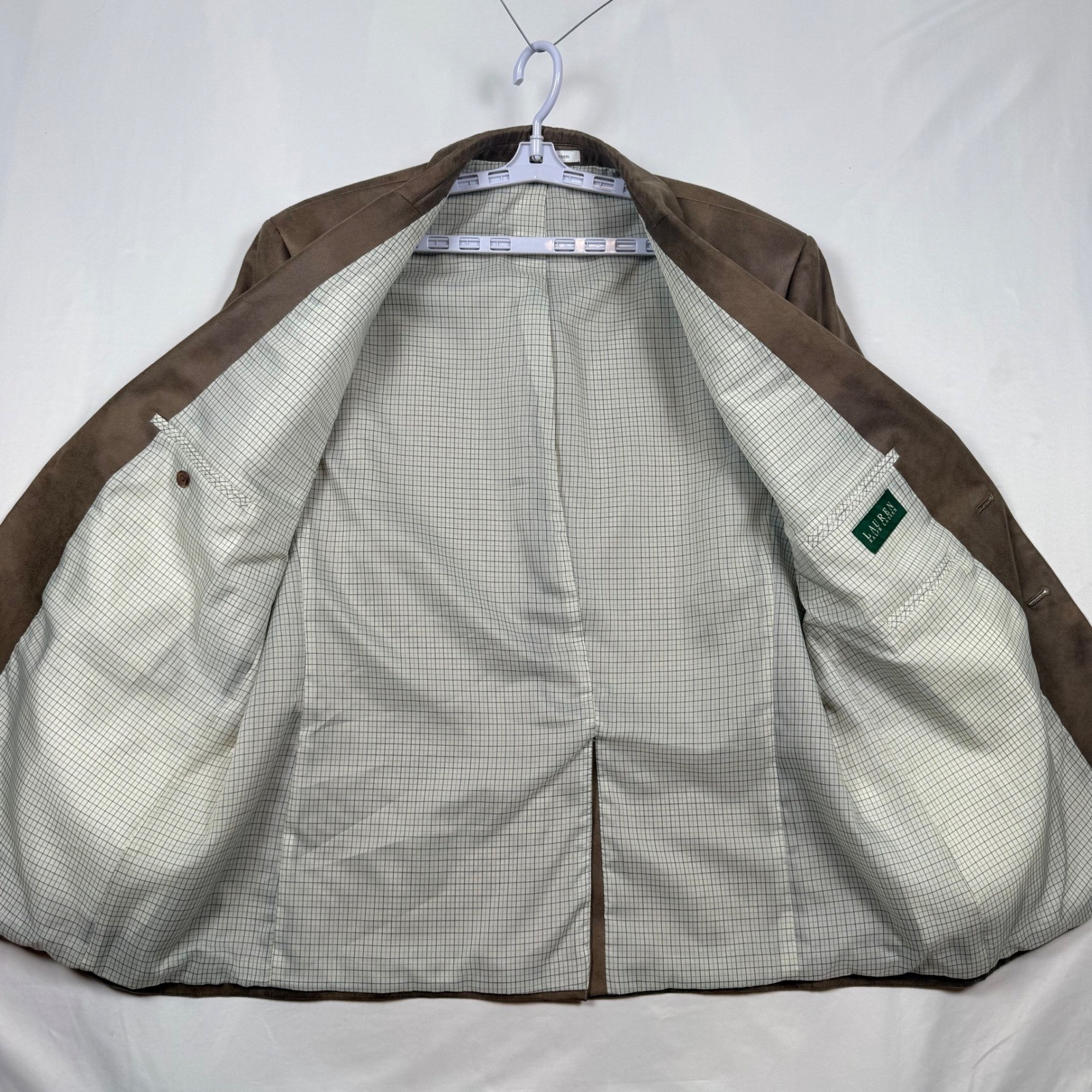 Lauren Ralph Lauren Mens Blazer Brown 48R Cotton Polyester Utility Press
