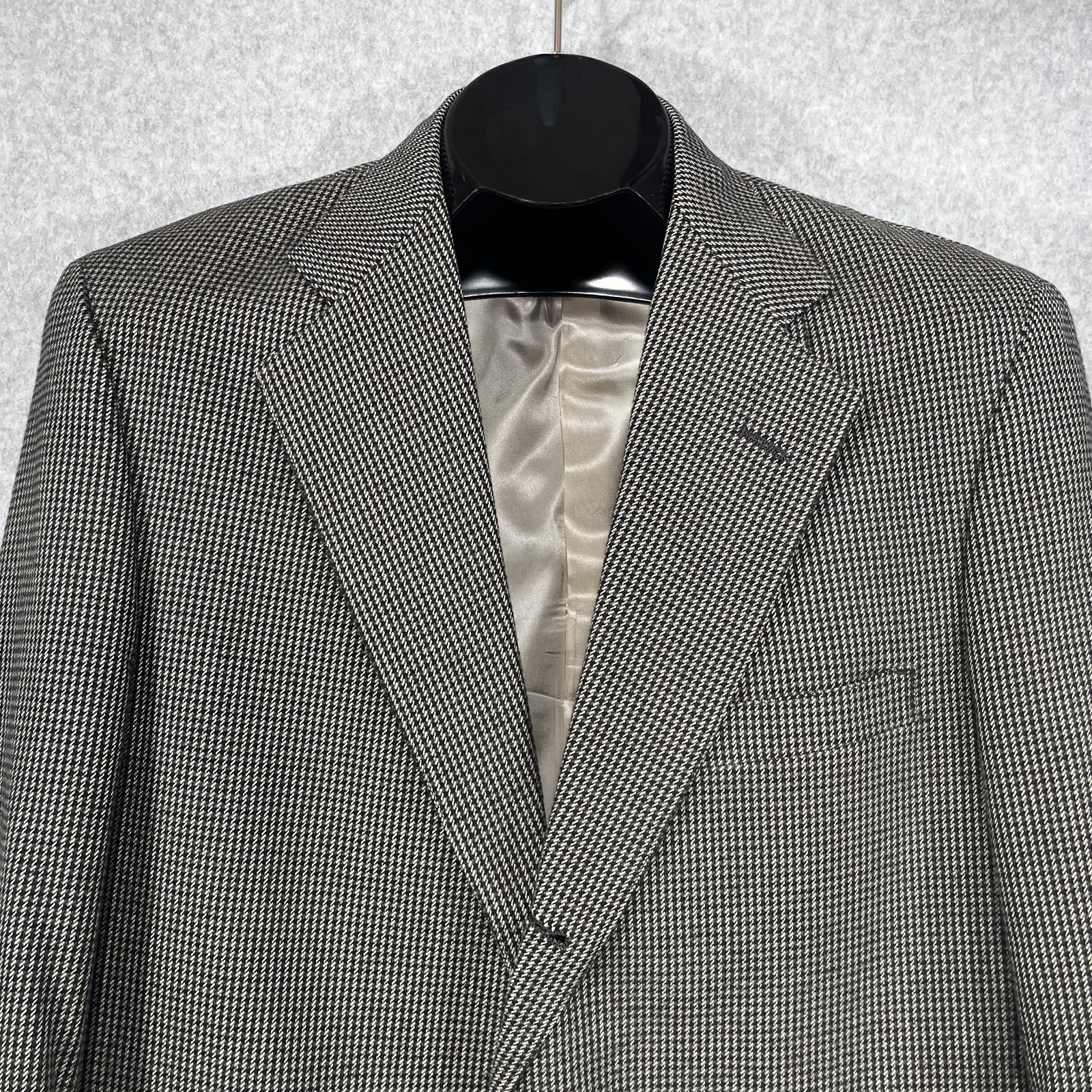 Norm Thompson Blazer Men Houndstooth Wool Elbow Patch Sport Coat Jacket USA READ