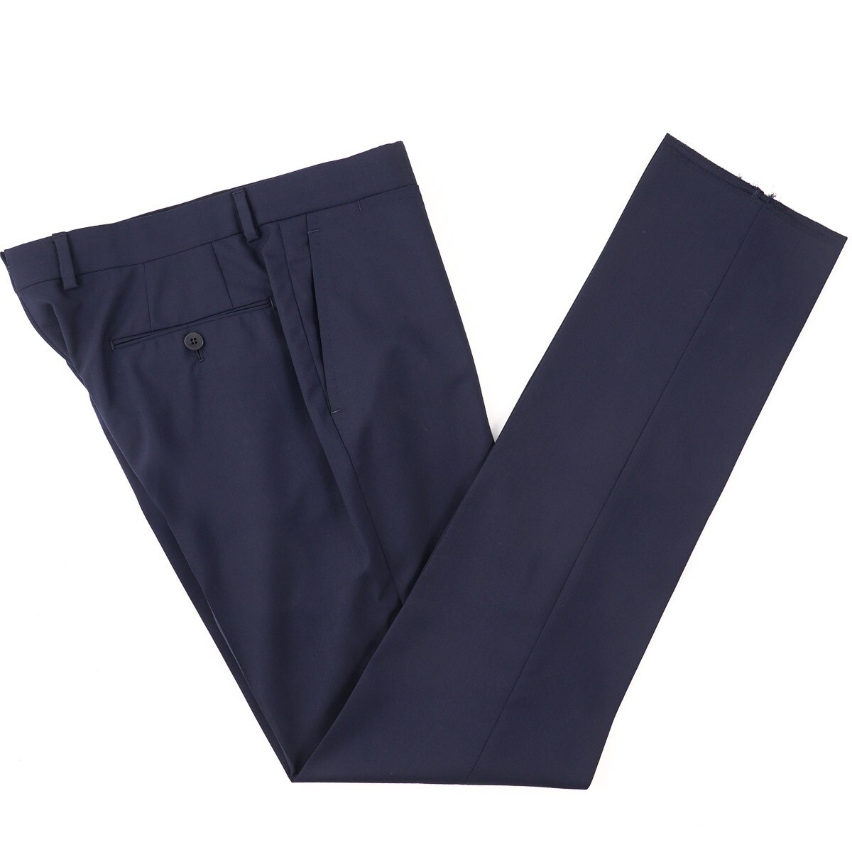 Stile Latino Napoli Trim-Fit Solid Navy Blue Extrafine Wool Suit 38R (Eu 48) NWT