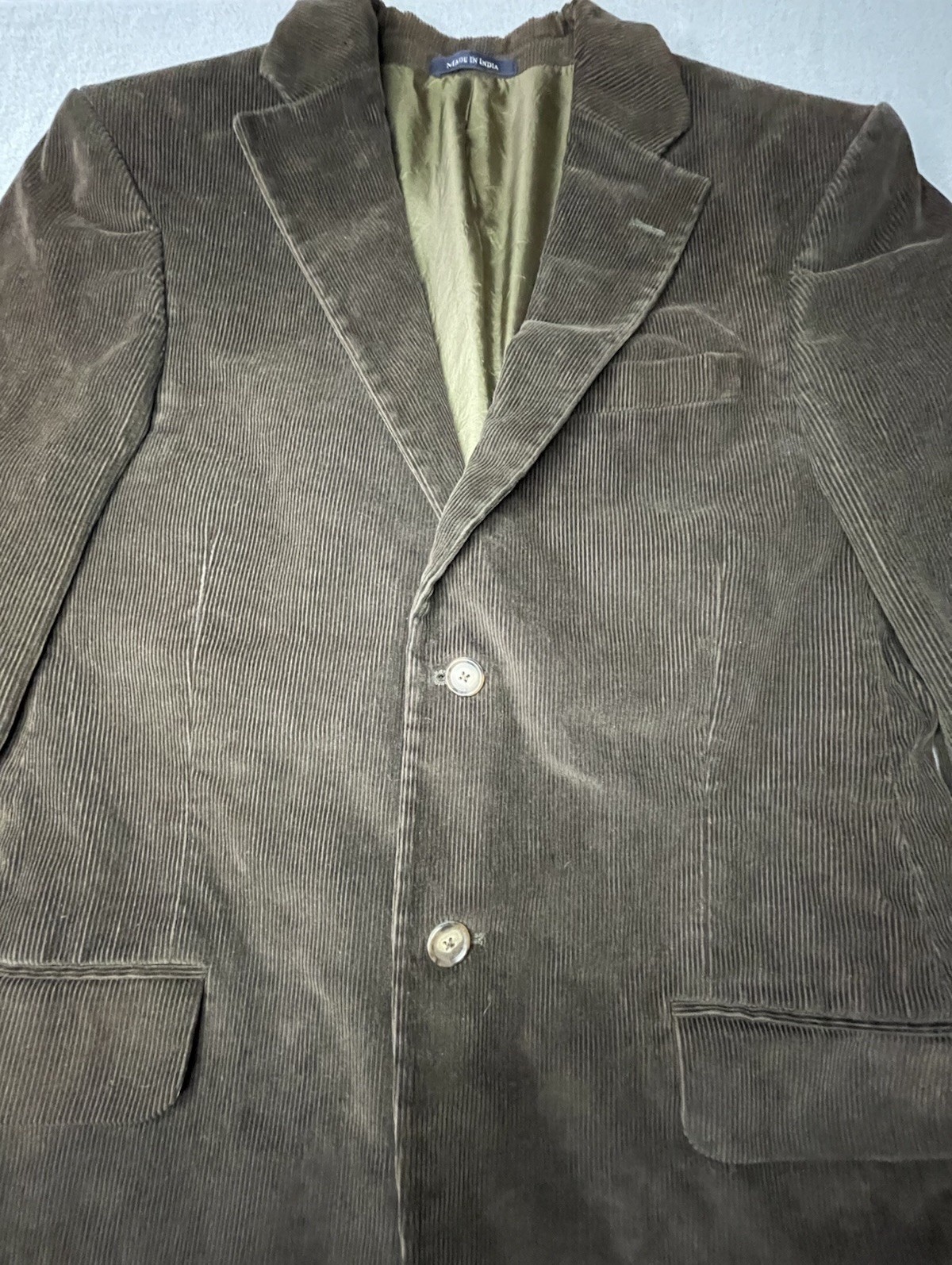 Lands End corduroy blazer sport coat 38 reg Dark brown classic retro preppy