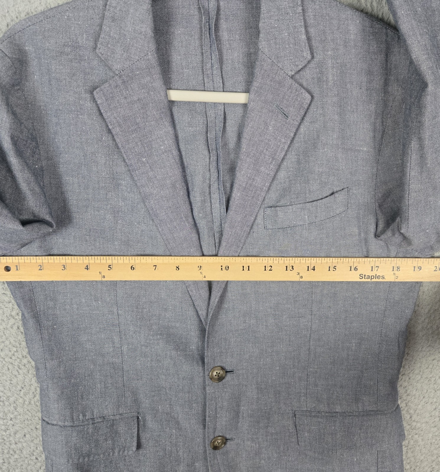J. CREW Ludlow Unstructured Blazer Marled Slate Blue Cotton & Linen Blend 36S