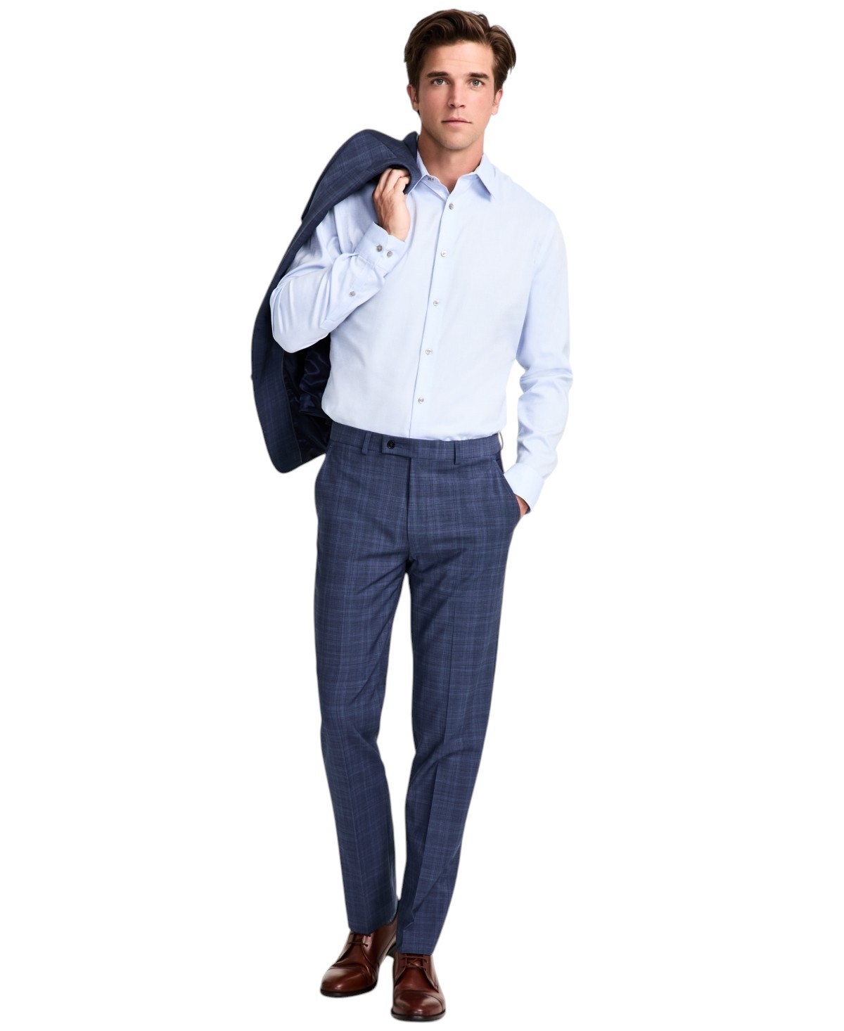 Calvin Klein Men’s Slim-Fit Wool Blend Suit Pants – Blue