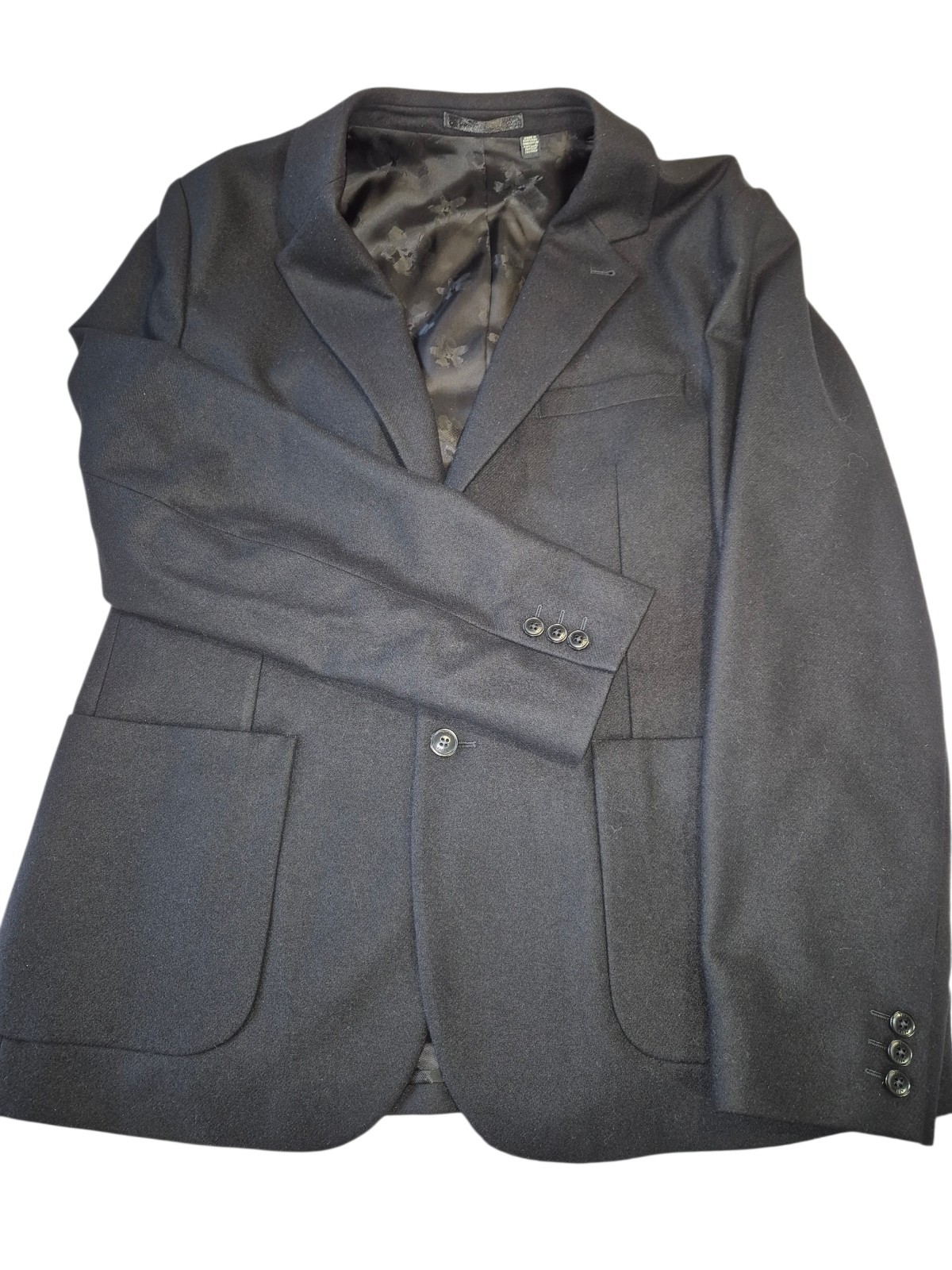TED BAKER London Black Blazer Jacket Sport Coat XXL 6 Wool Blend 2 Button Front
