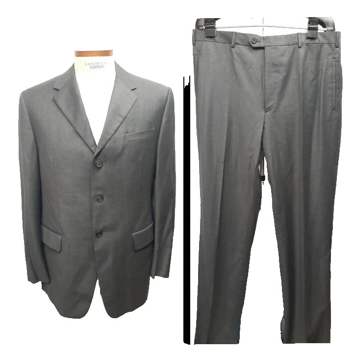NWOT Prada Milano US 42 EU 54 R Suit Solid Gray Wool Made Italy
