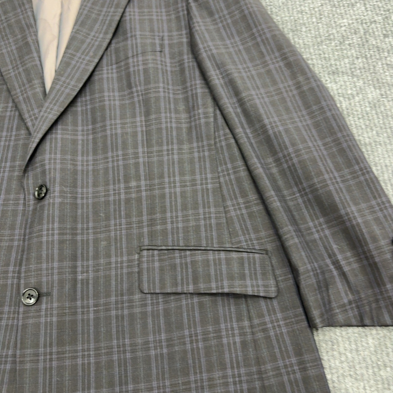 Tiglio Rosso Suit Jacket Men 46L Brown Wool Plaid Super 150s Italy Luxury Formal