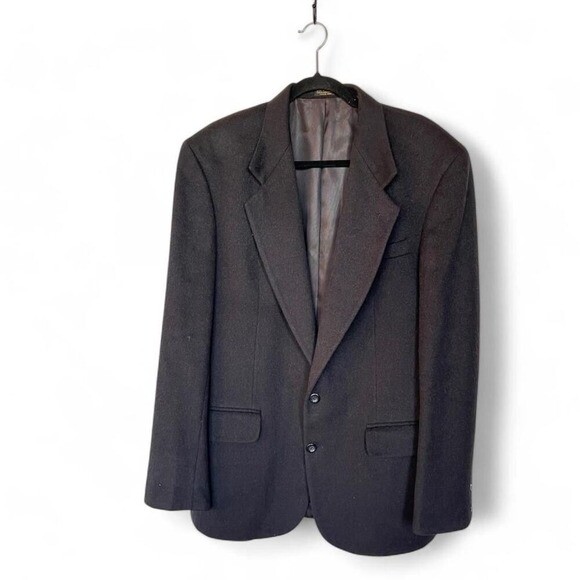 Bachrach Black Wool Blazer Jacket Business Career Size 40 Long