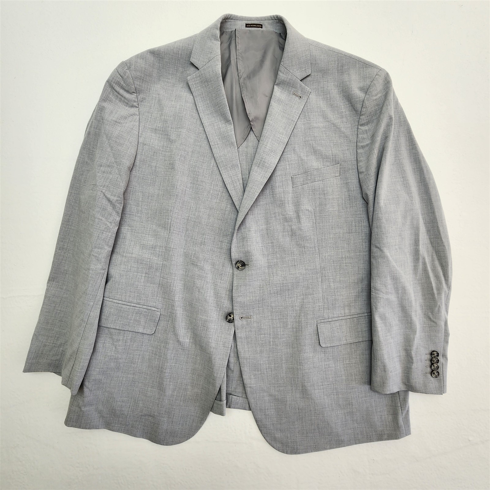 Joseph Abboud Motion 52R 42×28 Light Gray Stretch Performance Unlined Mens Suit