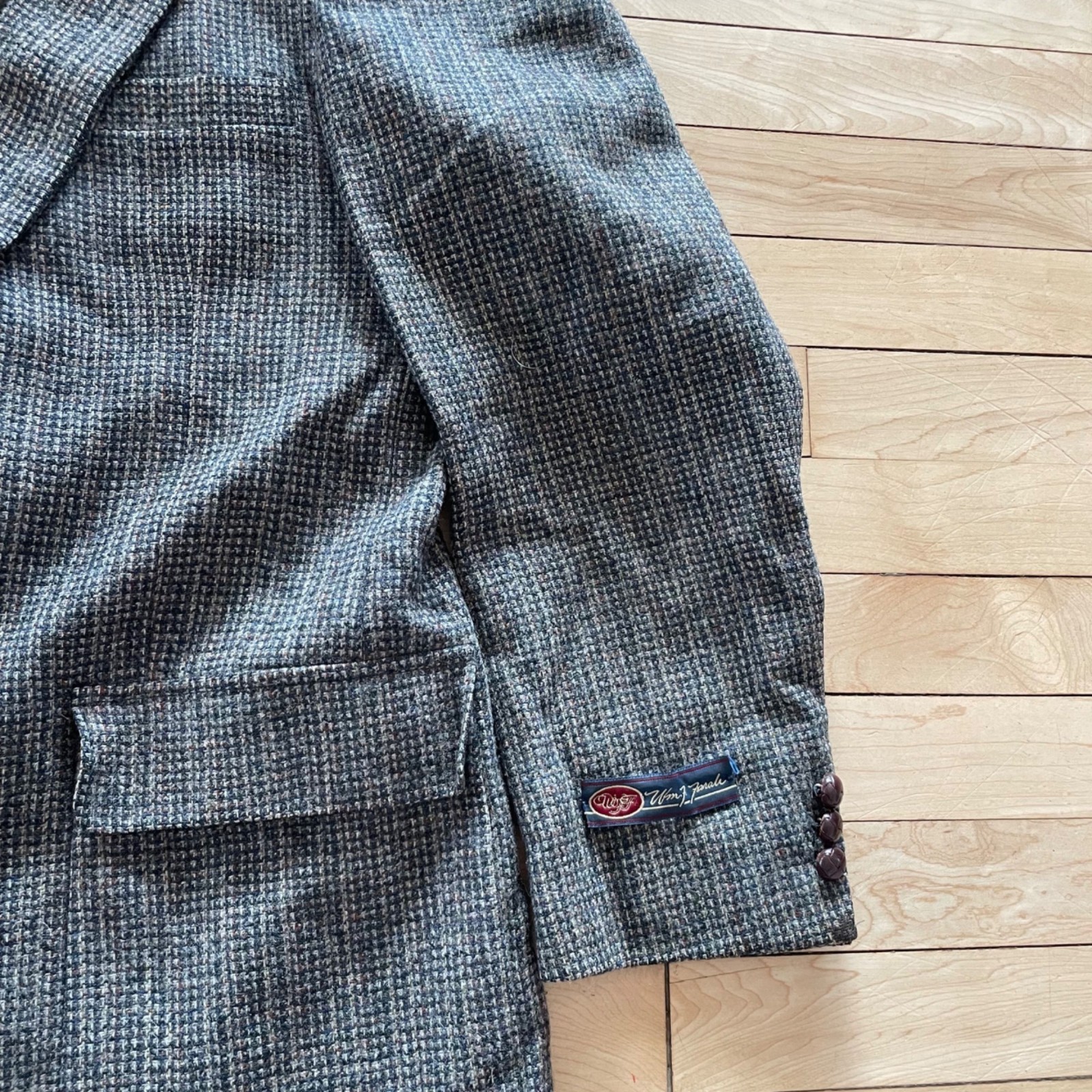 Vintage Gray Brown Tweed Blazer Mens 40R Sport Coat Classic Wool Preppy Retro