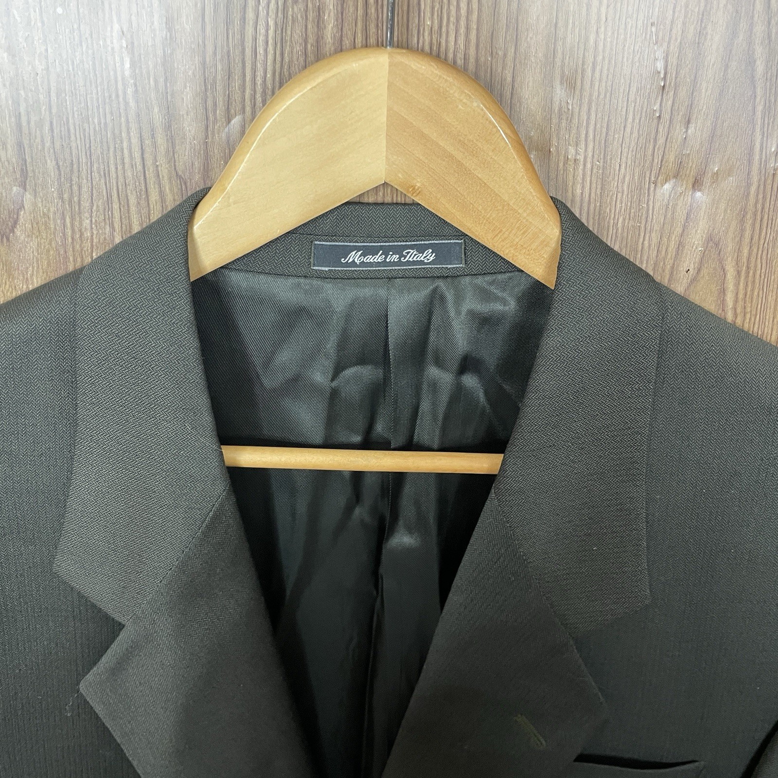 FLAW Vito Rufolo 2 Piece Suit Mens 42R 34×31 Green Brown Merinos Wool Italy Made
