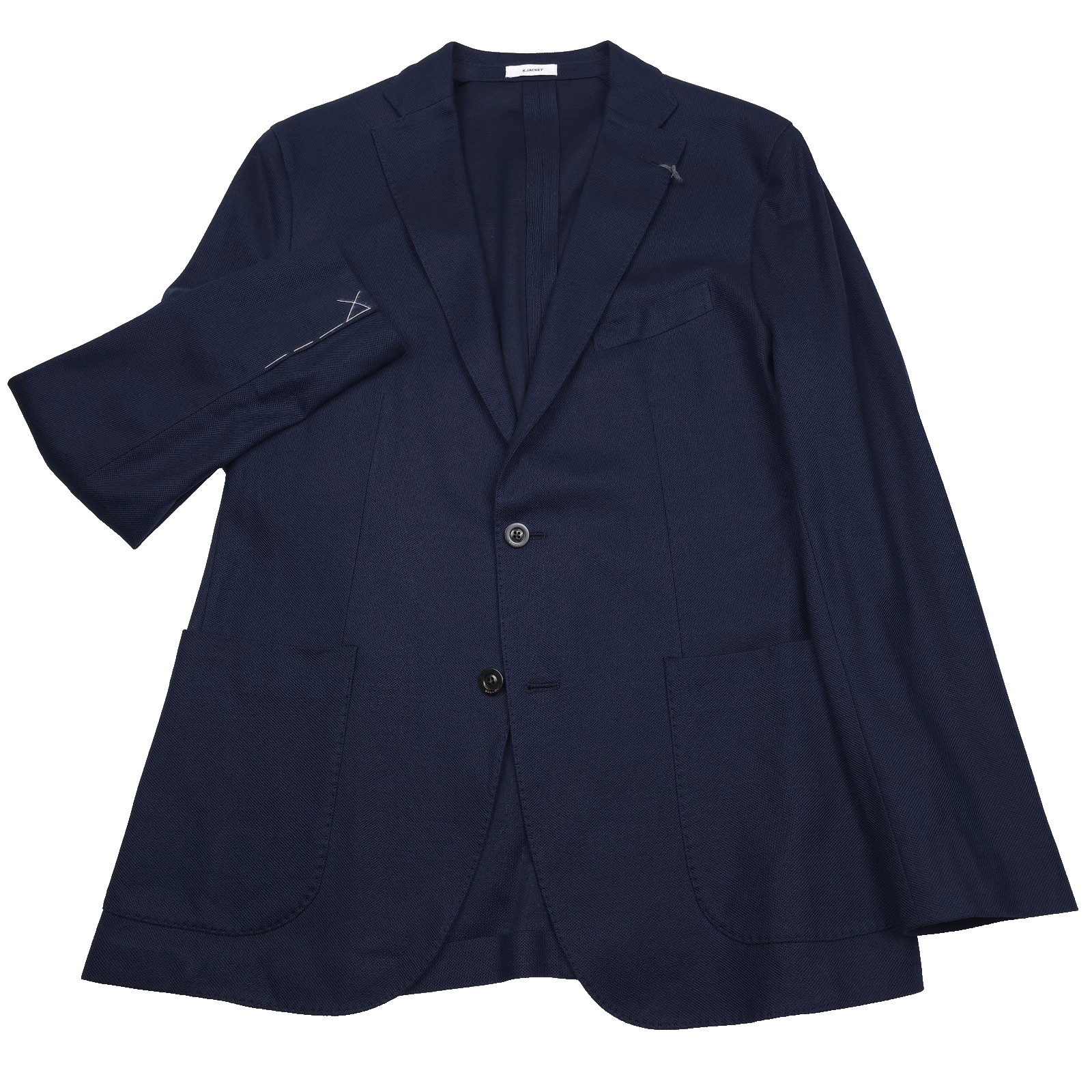 Boglioli Blue Cotton Pique Jersey Slim Fit K Jacket Mens Size US 46R (Italy 56R)