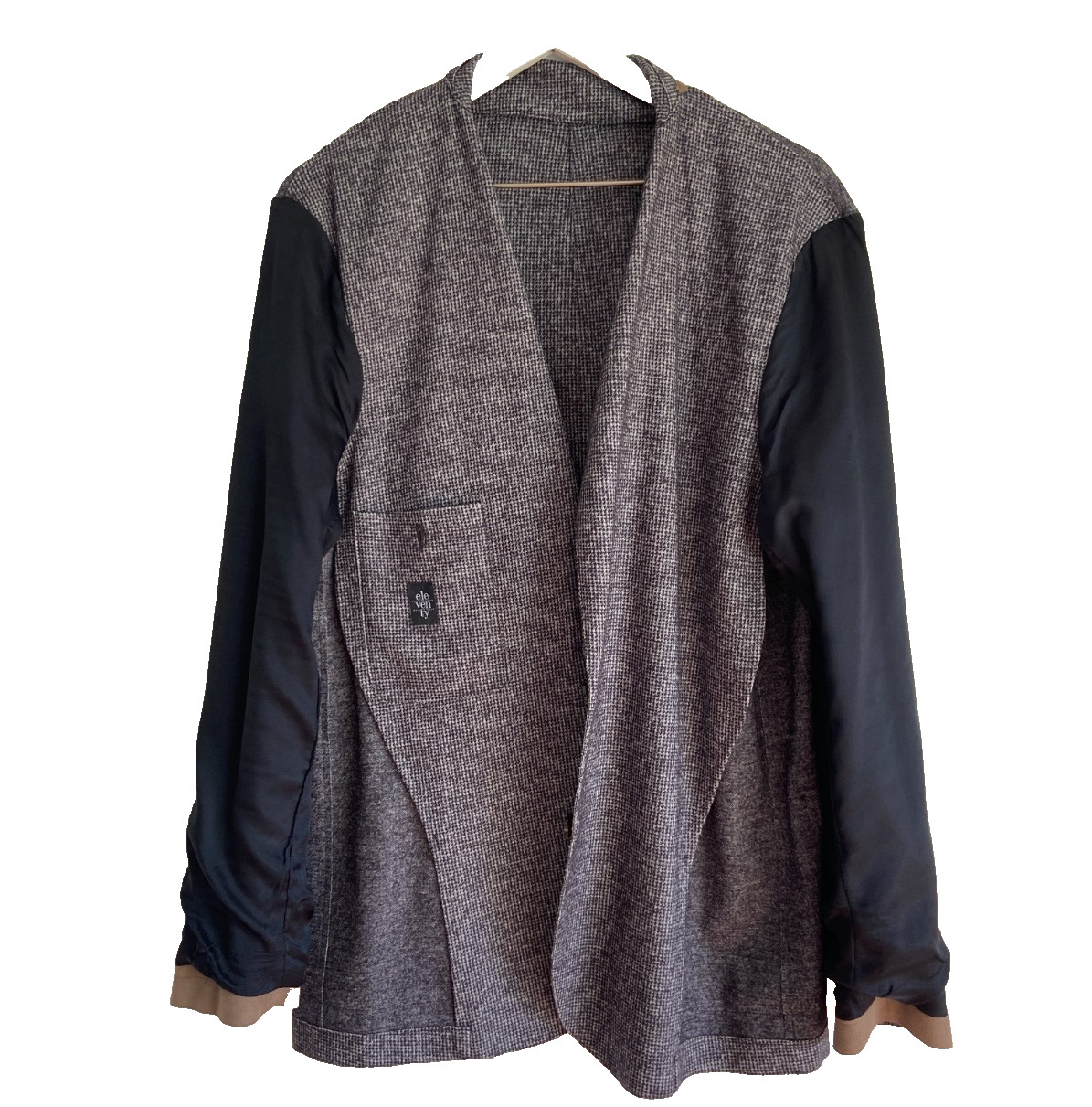 ELEVENTY Houndstooth Unlined Wool Blend Sport Blazer IT 56 – Micro-Check Gray