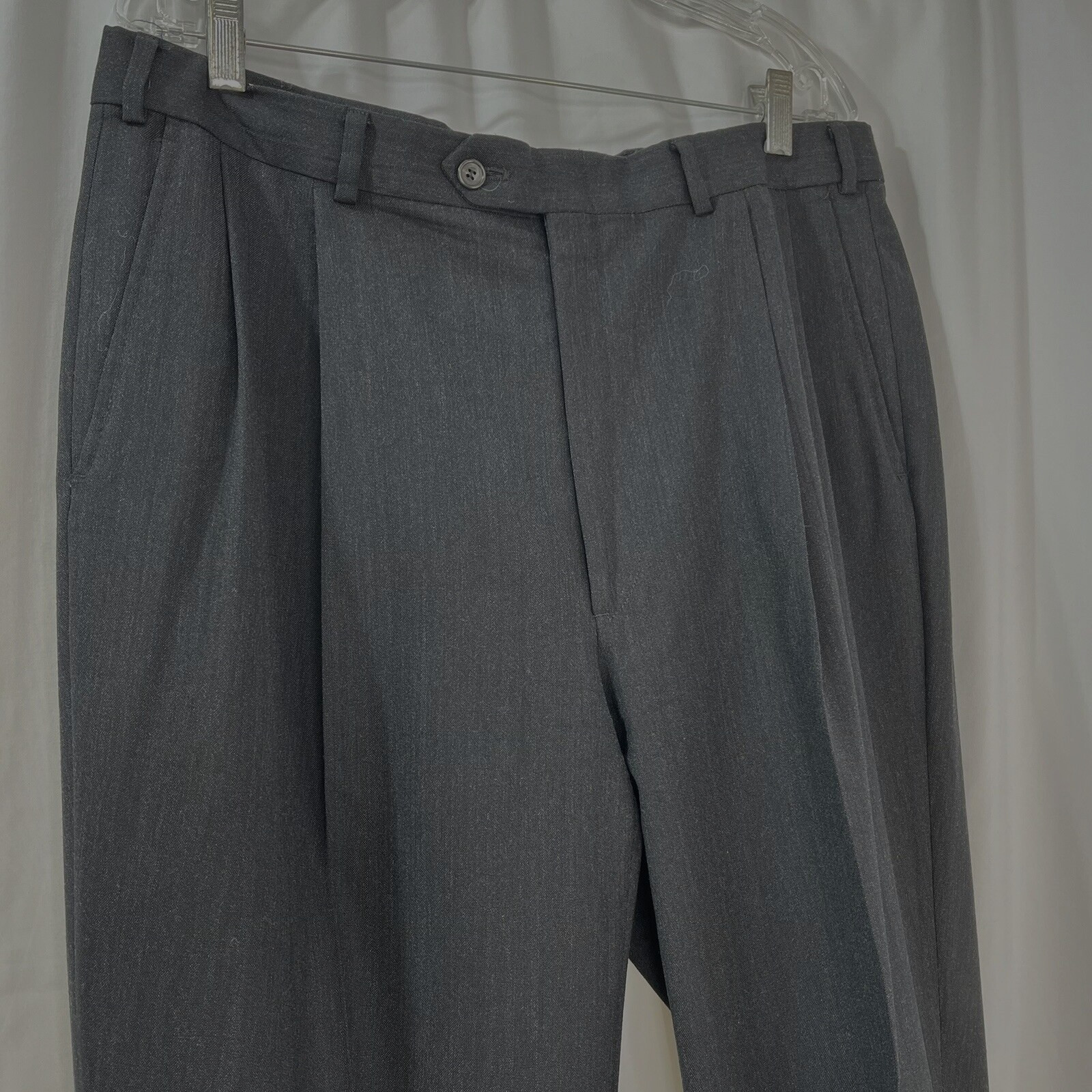 Evan Picone Mens Dark Gray Wool Suit Jacket 44R Pants 38X28 Union Made USA