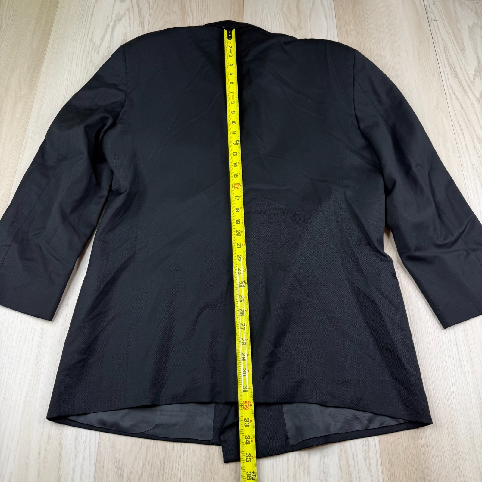 Mani Mens Black Peak Lapel Classic Double Breasted Formal Blazer Jacket Size 44L