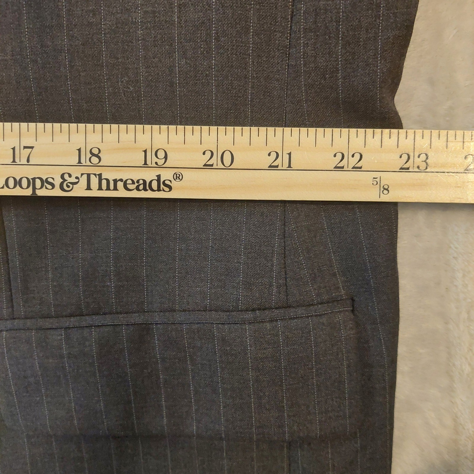 LAUREN Ralph Lauren Charcoal Pinstripe Wool Blazer Jacket Made in Canada 45S