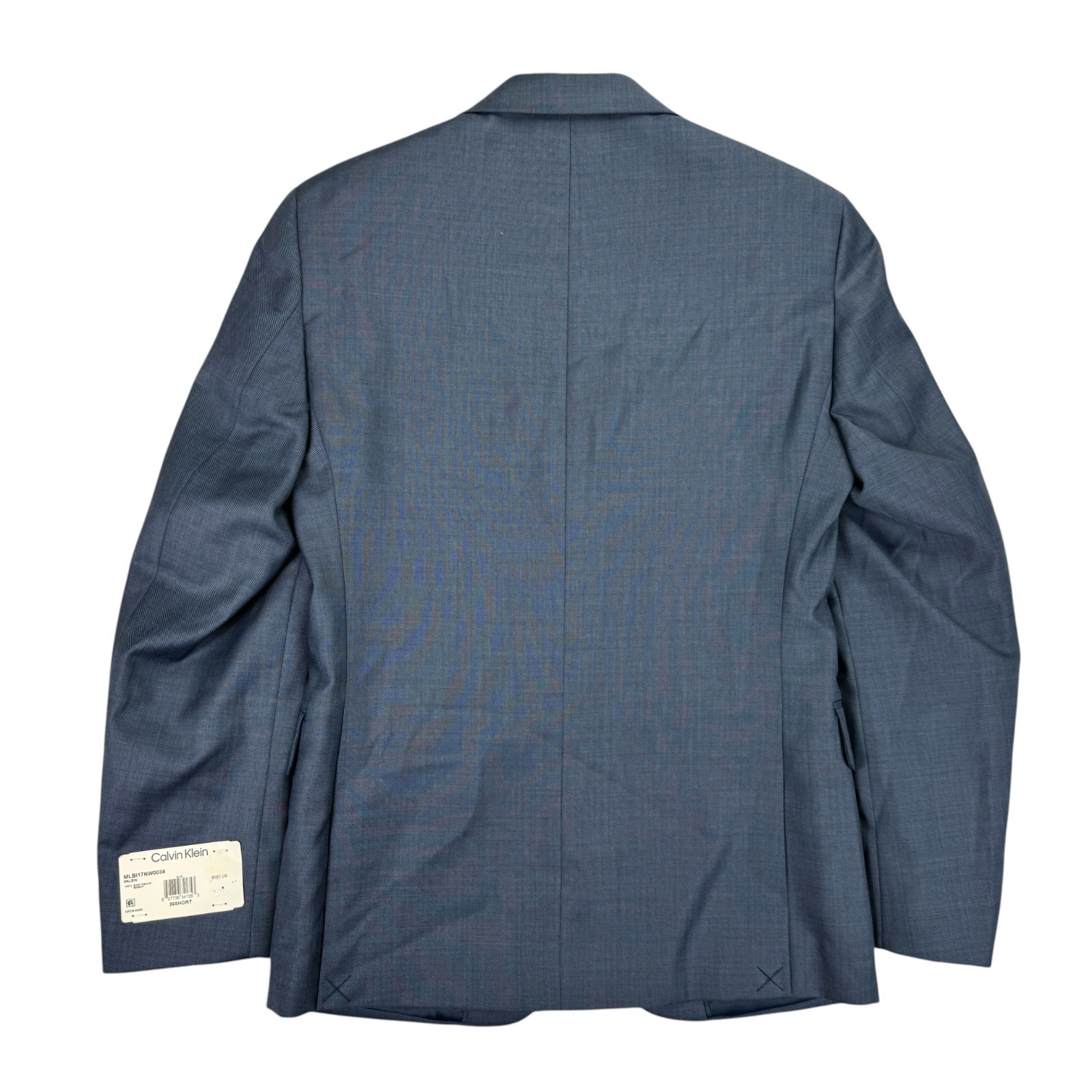 Calvin Klein Mens X Slim Fit Malbin 100% Wool Stretch Suit Jacket Blue 36S