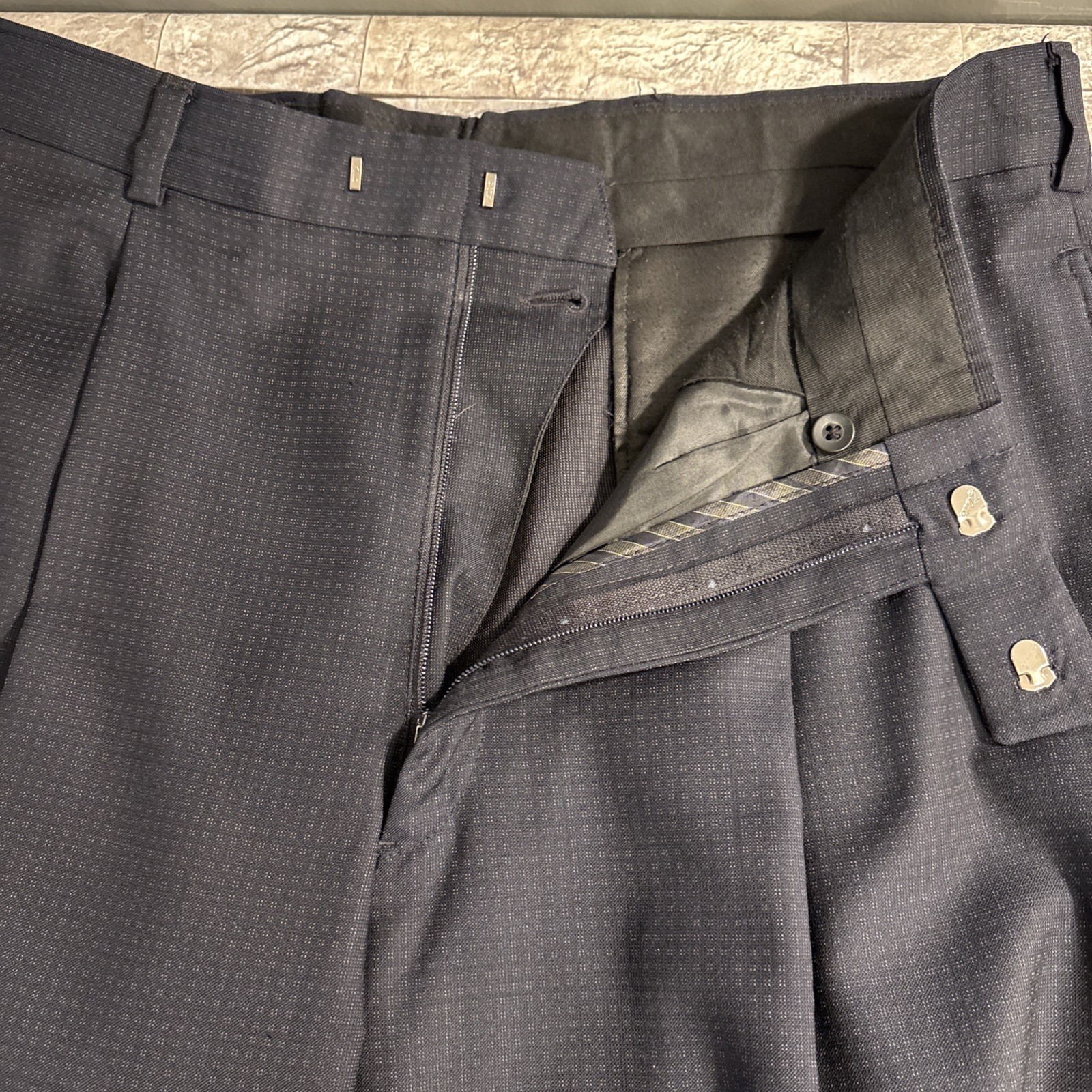 Kenneth Cole Collection Men’s 4 Button Blue Suit- See Photos For Size