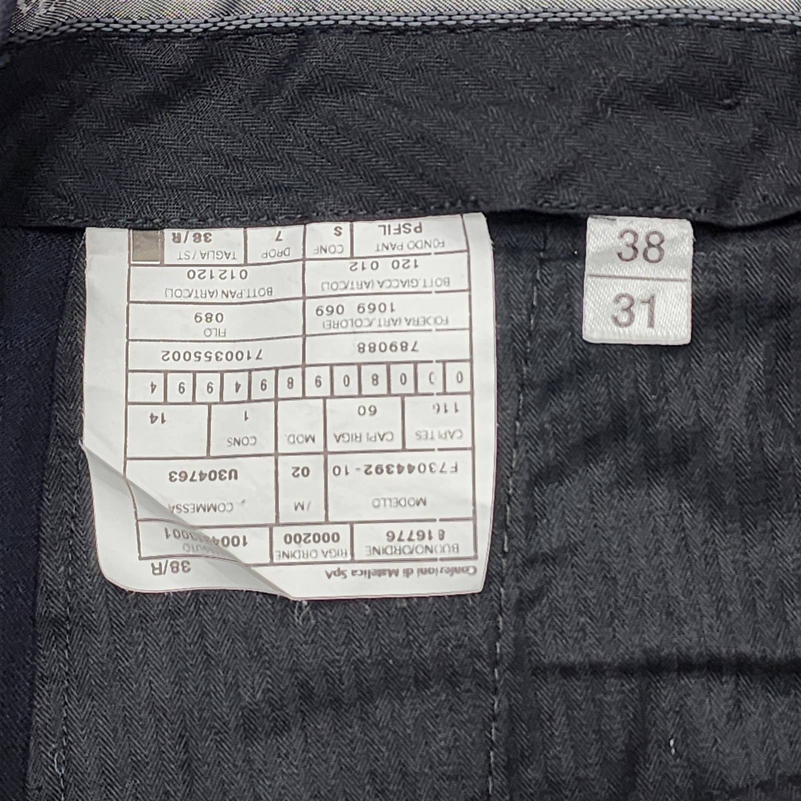 Armani Collezioni Made in Italy 38R 30×28 Black 100% Wool 3Btn 2Pc Mens Suit