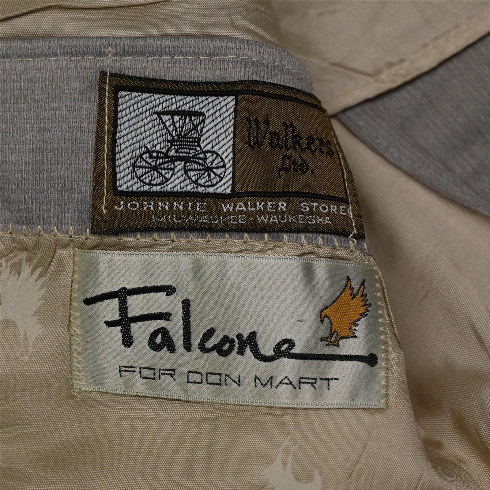 Vtg USA Made 3 Piece Double Breasted 36R 28×32 Beige Vest Mens Jacket Pants Suit