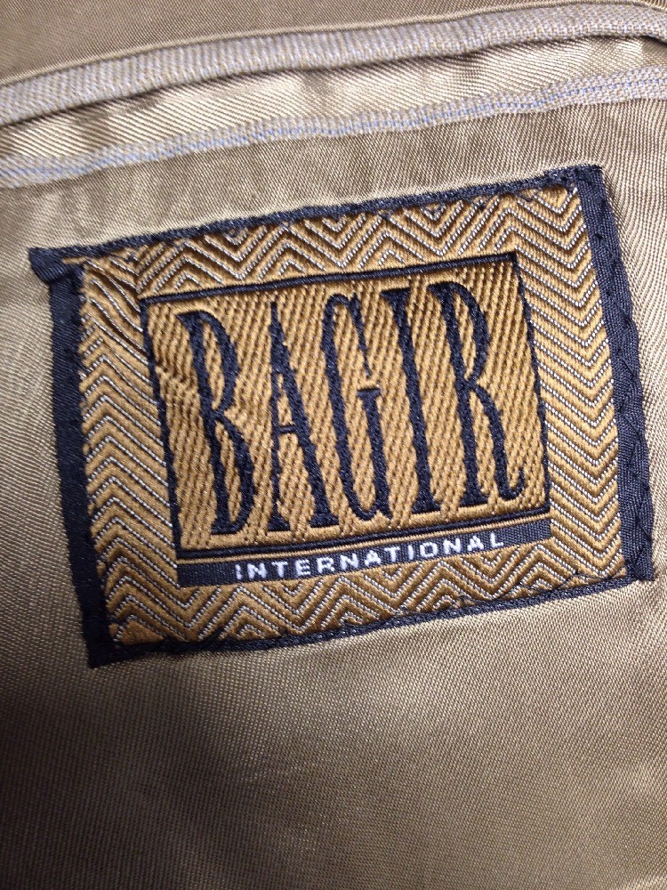 Men’s Brown Pinstriped Suit Jacket By Bagir International 2 piece suit Size 42L