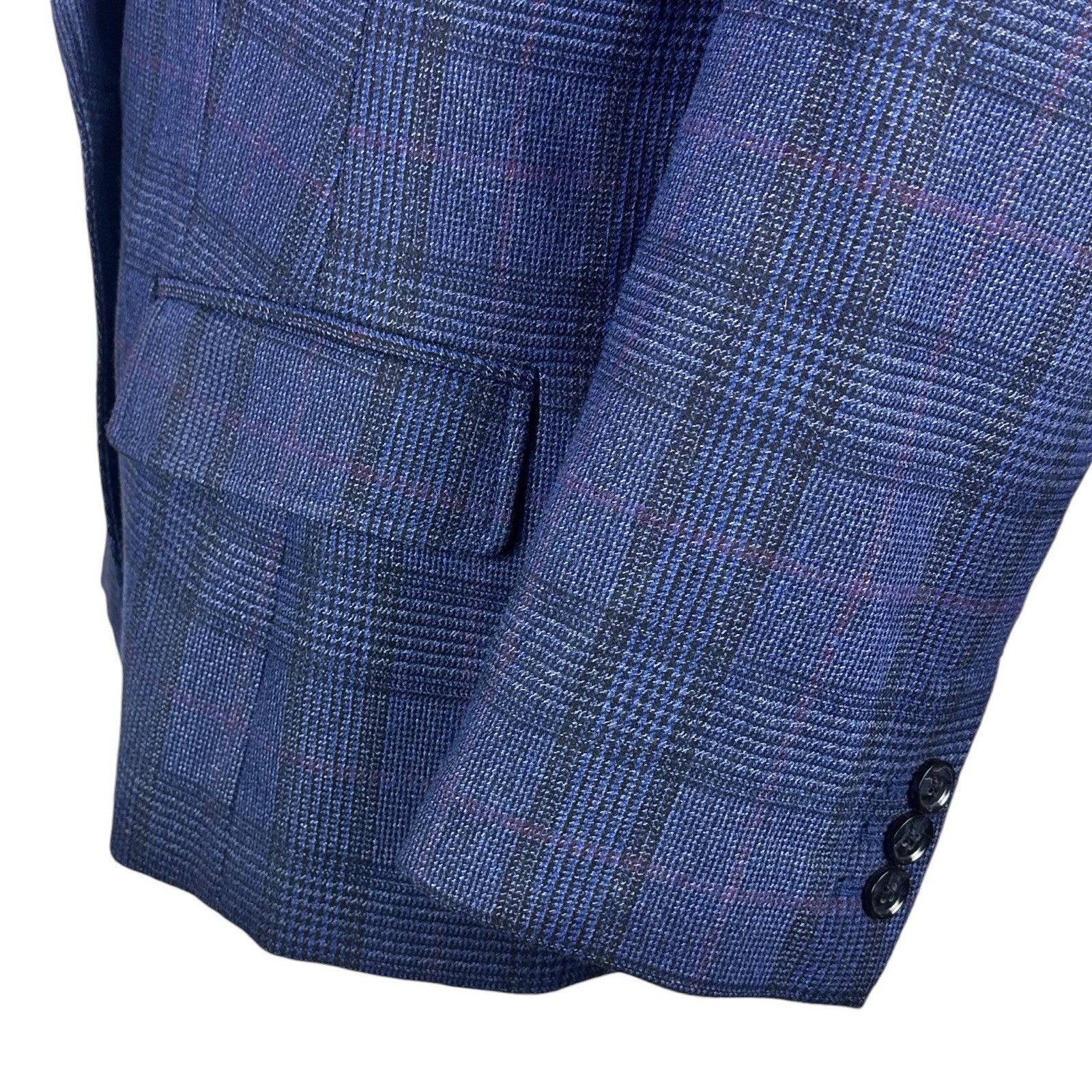 $260 New Banana Republic Blue Plaid DB Peak Sport Coat Jacket Blazer 16 Womens