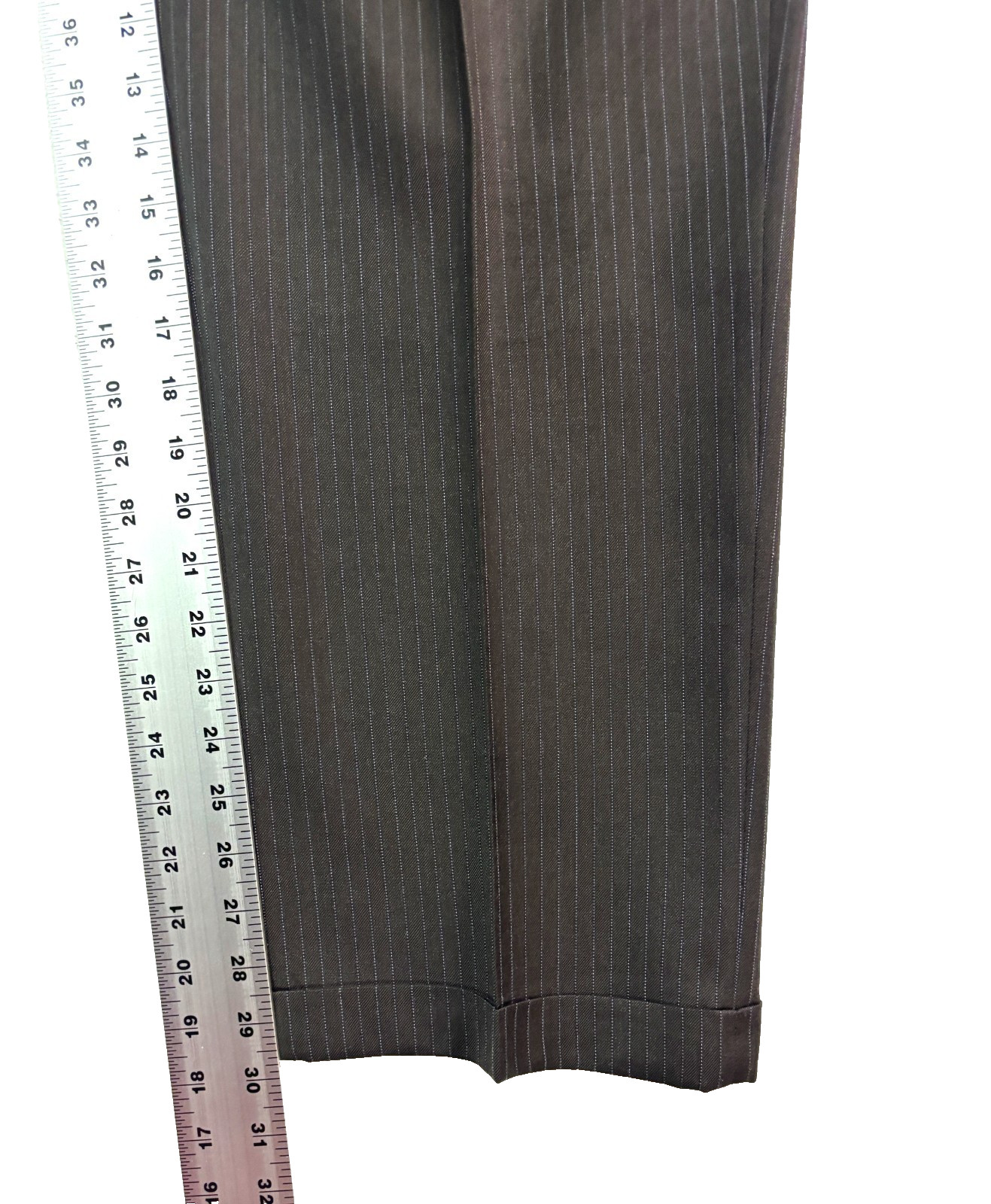 vtg Y2K Jones New York 44R 38×30 3pc Pant Suit Chocolate Brown Pinstripe Wool
