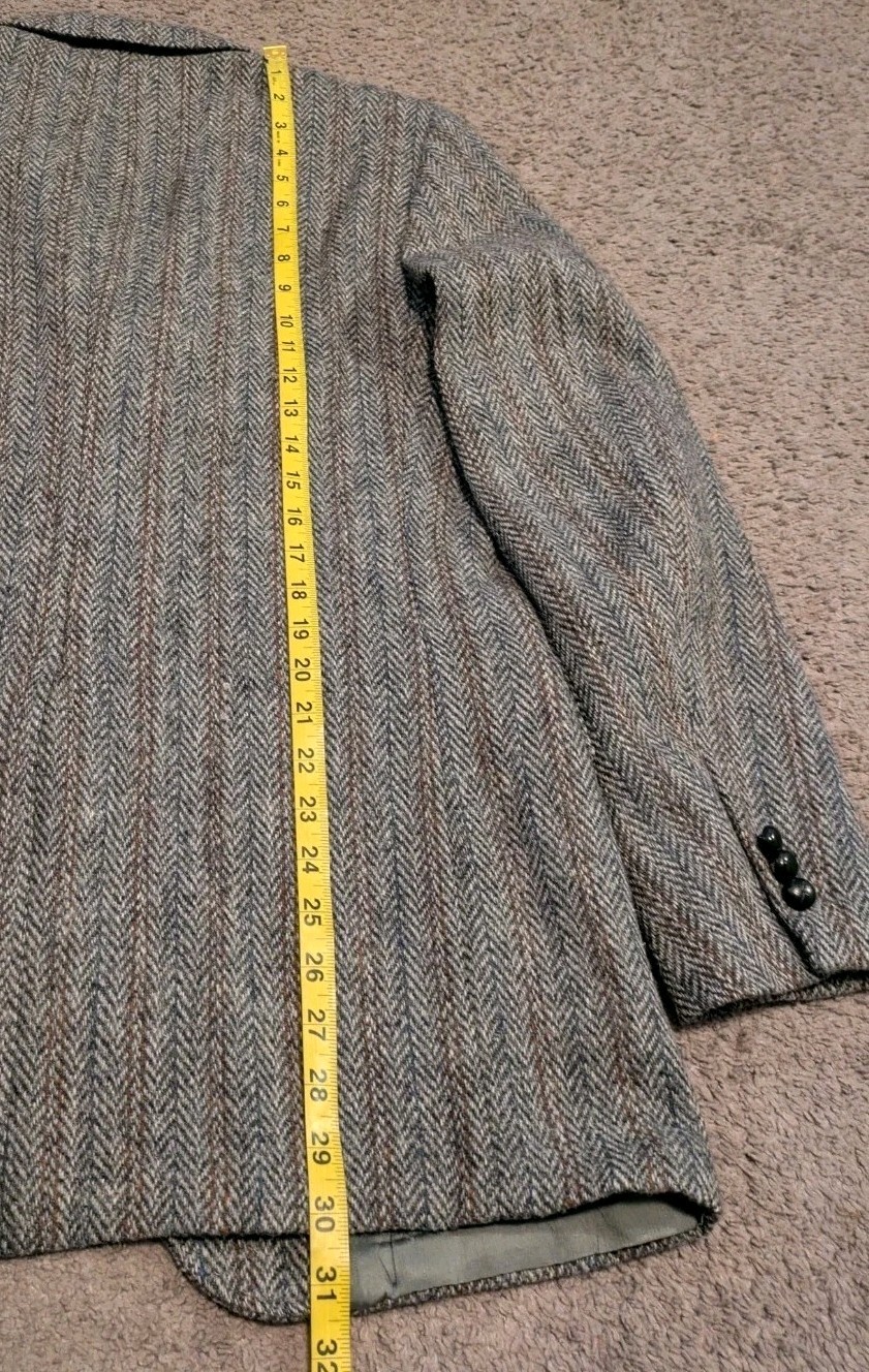 Vintage Harris Tweed 3 Button Hand Woven 100% Wool Blazer Men’s 41 L Long