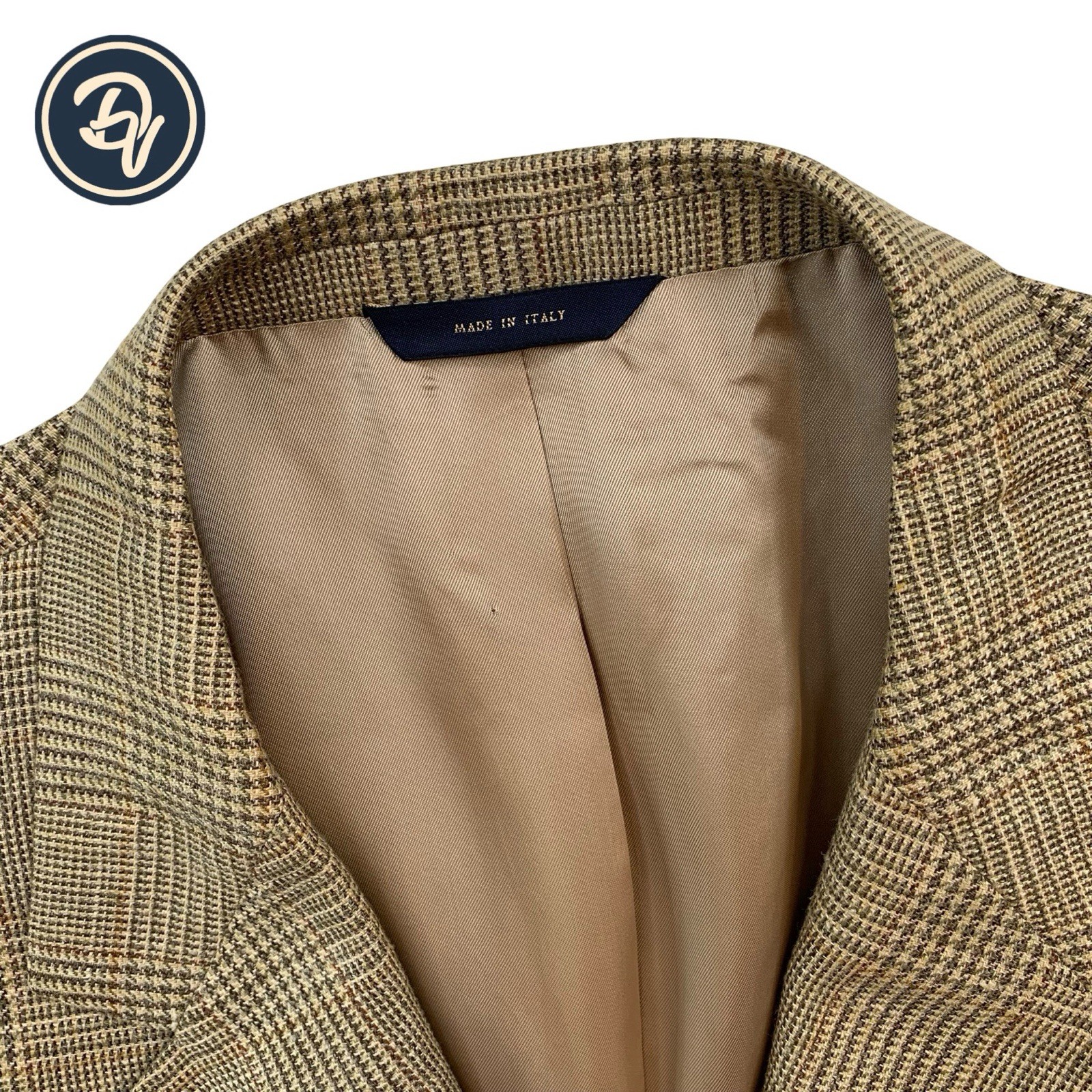 Mens 48 L Brooks Brothers ITALY Harvest Brown Glen Plaid Soft Knit Tweed Blazer
