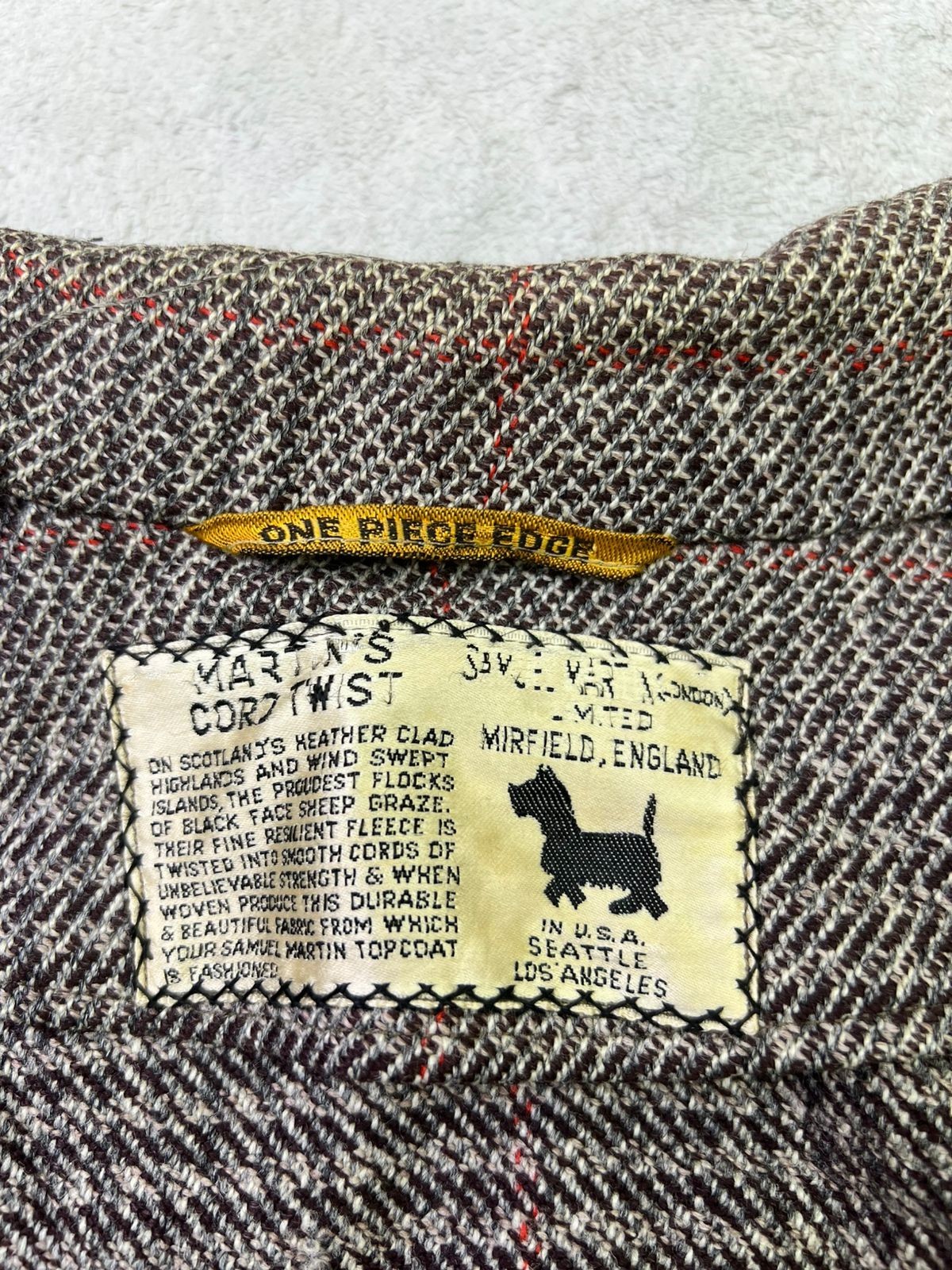 Warmth Worsted Twist Wool Check Overcoat Coat 38R