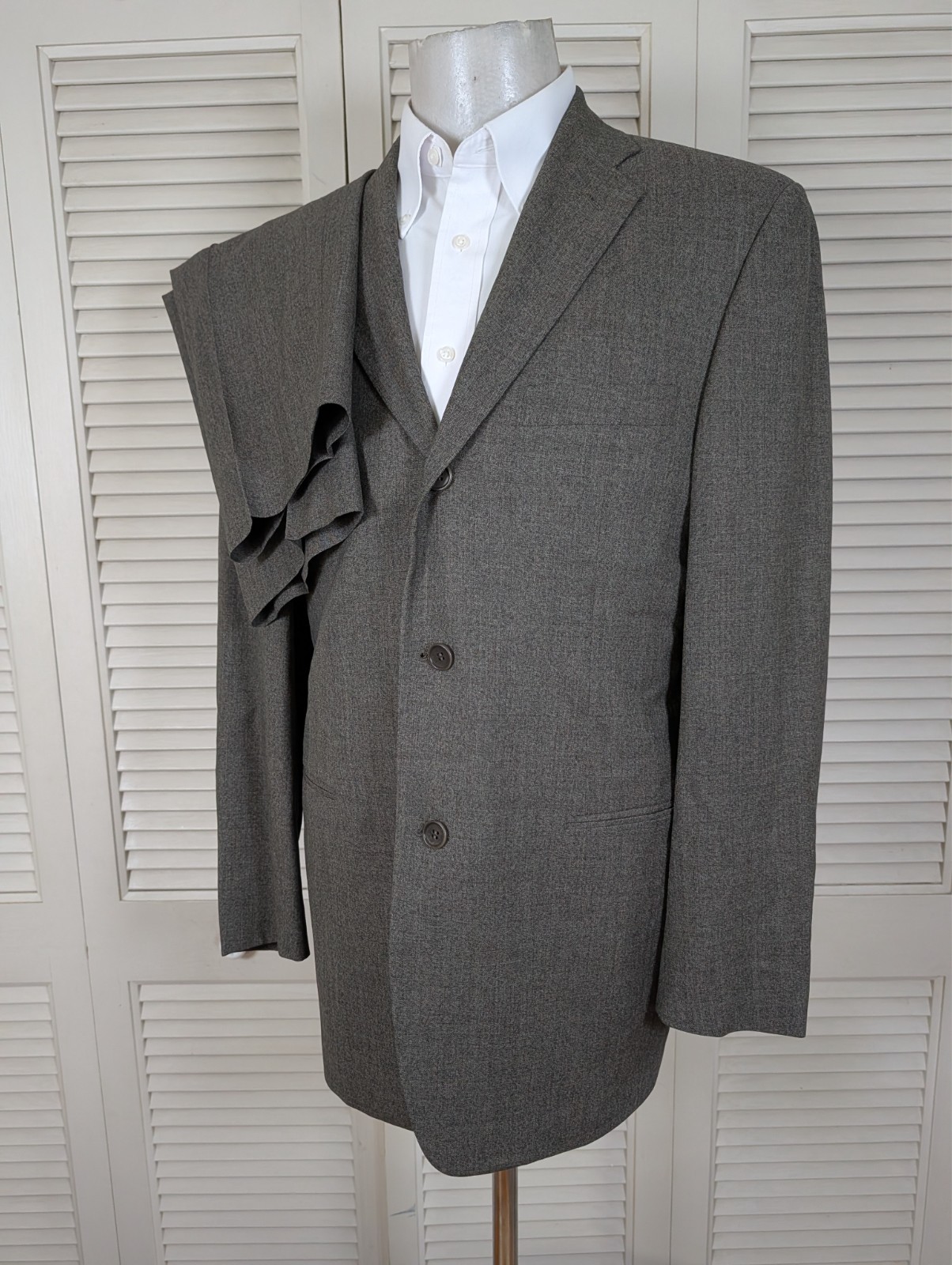 Vestimenta 2 Piece Suit Mens 42R Pants 34×32 Solid Brown Gray Wool