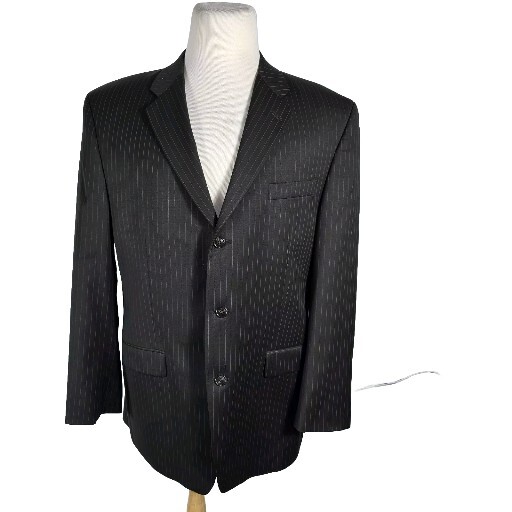 calvin klein Mens 42R Brown Striped 100% Wool Sport Coat B12