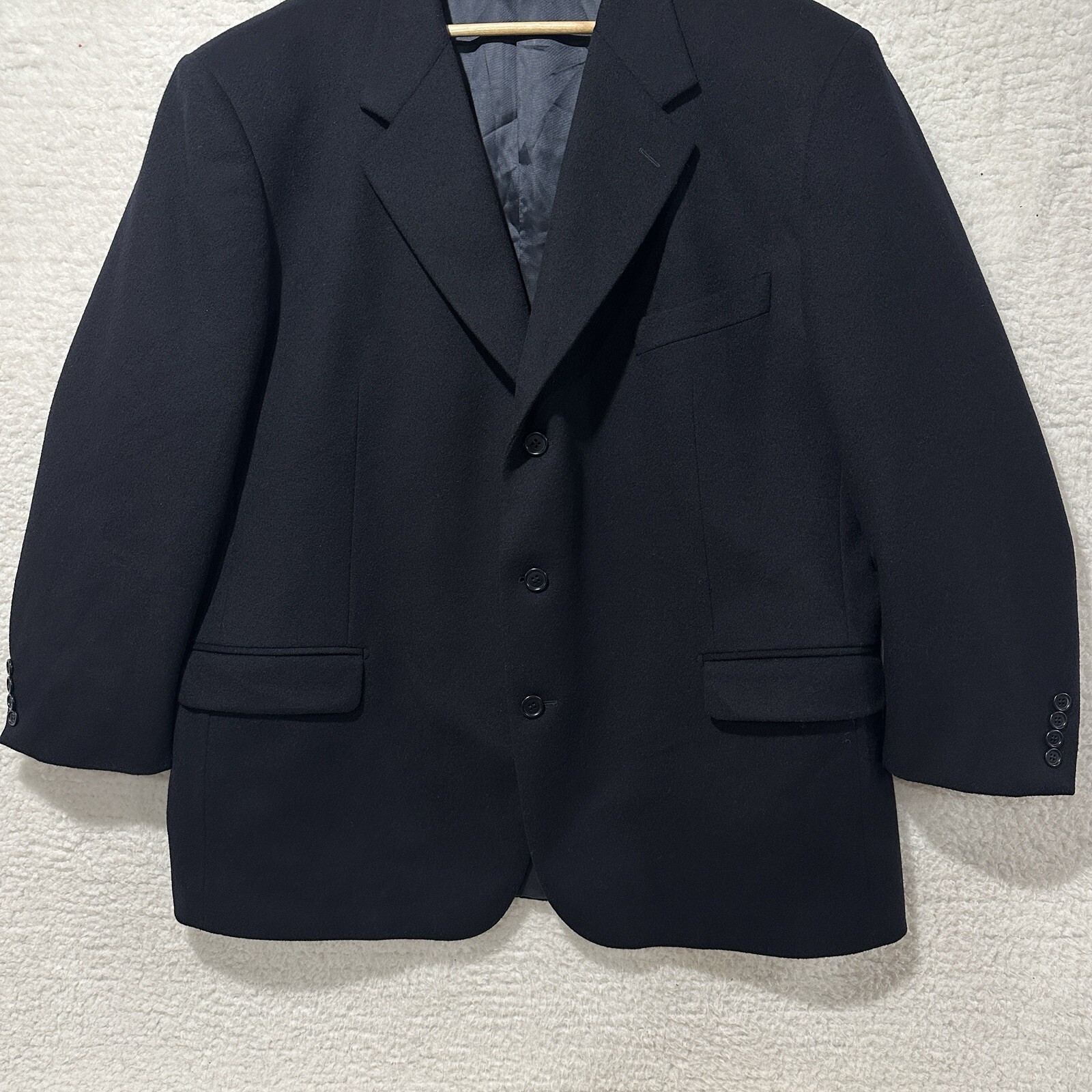 Via Veneto Vintage Men’s Dark Navy Blue 90% Wool 10% Cashmere Blazer Jacket
