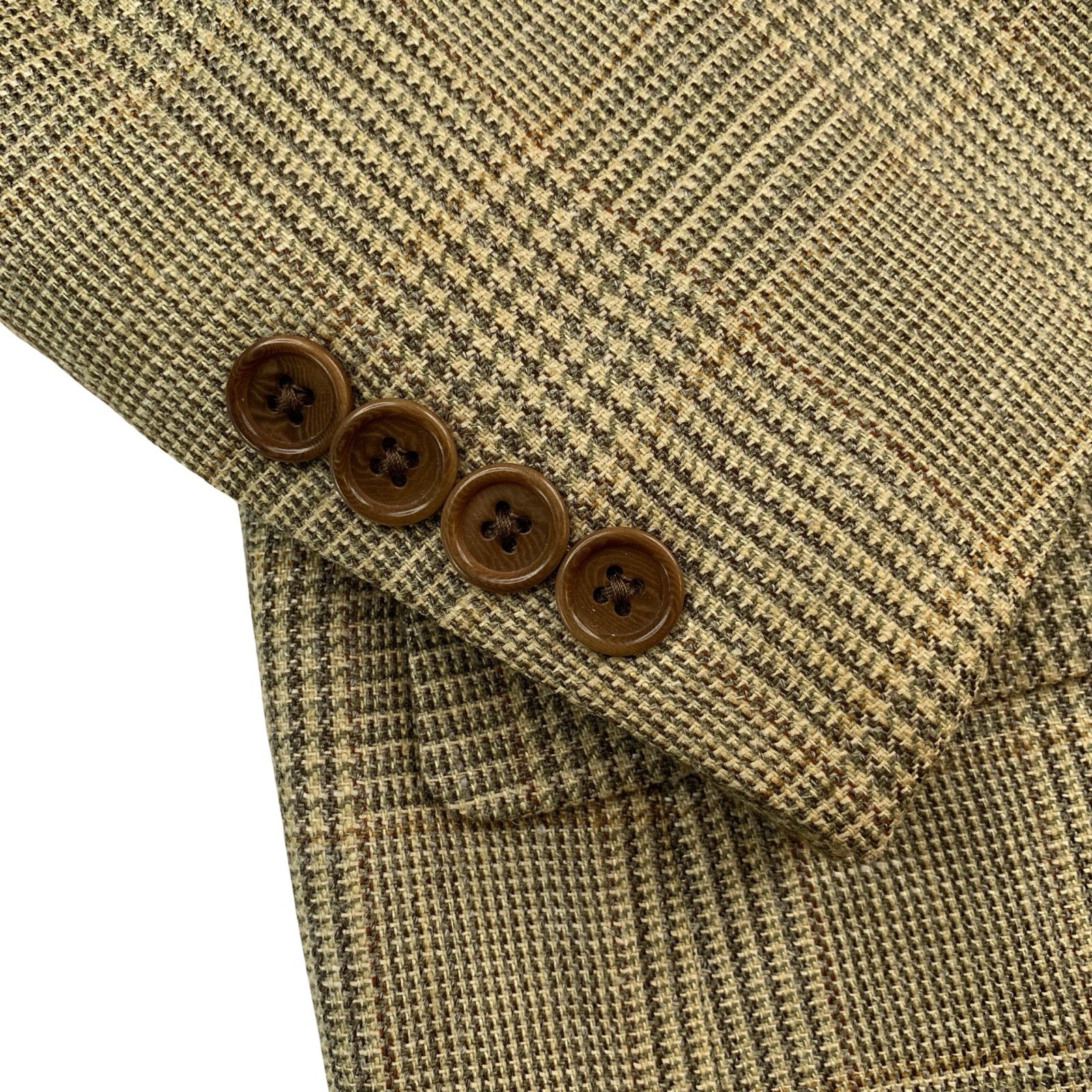 Mens 48 L Brooks Brothers ITALY Harvest Brown Glen Plaid Soft Knit Tweed Blazer