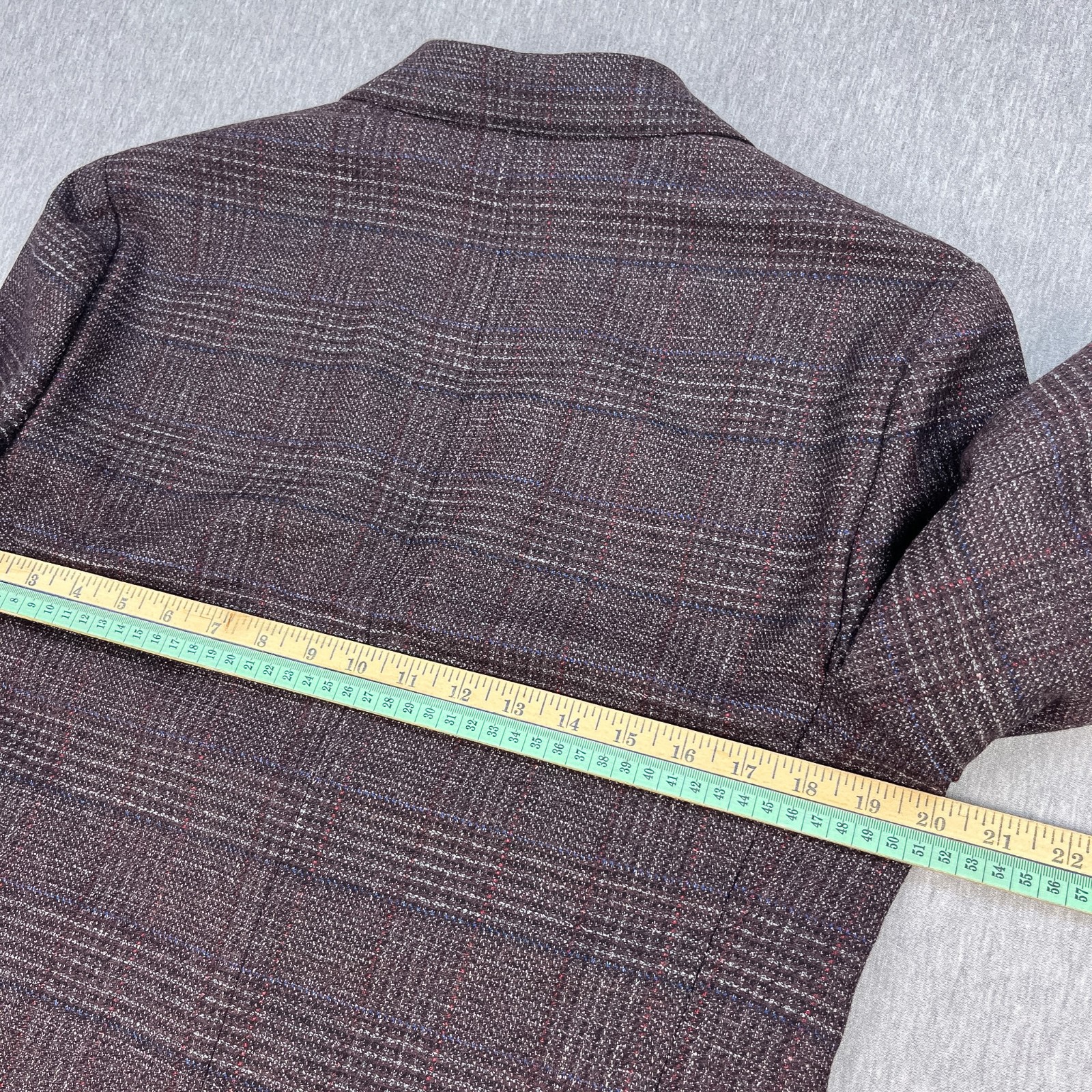 Bonobos Lanifico Sportex Blazer Jacket Mens 40R Slim Plaid Plum Wool Cashmere