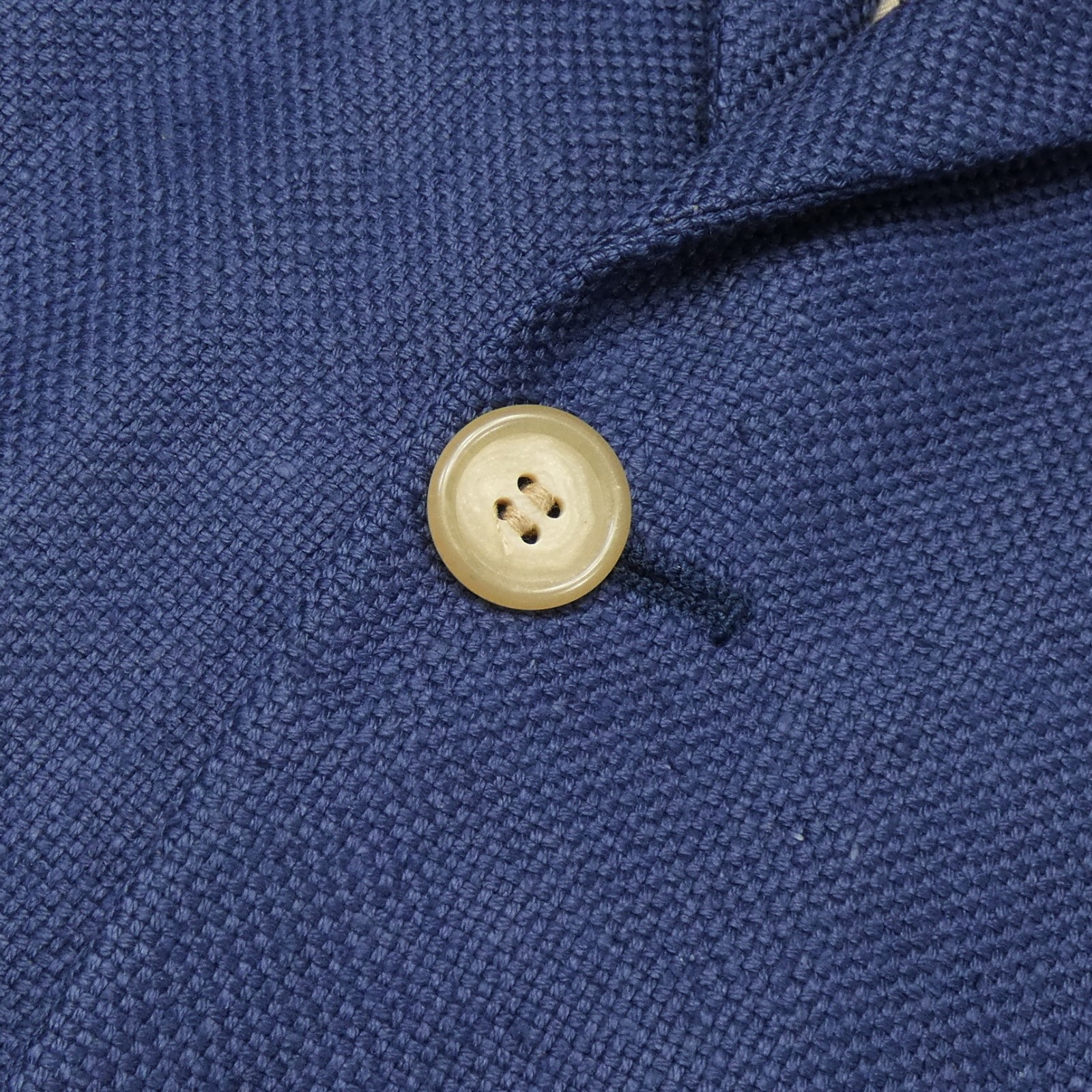 VTG 80s Brooks Bros Ivy Trad Slubby Pure Silk Basketweave Marine Blue Blazer 44L