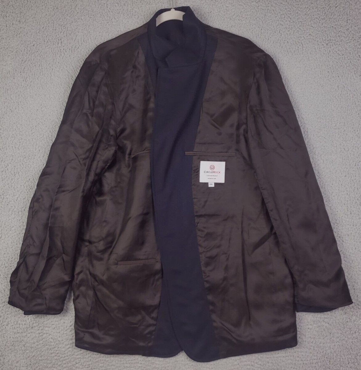 Circle Rock USA *NWT* Navy Blue Doeskin Wool Jacket Car Coat Men’s Size 47R XXL