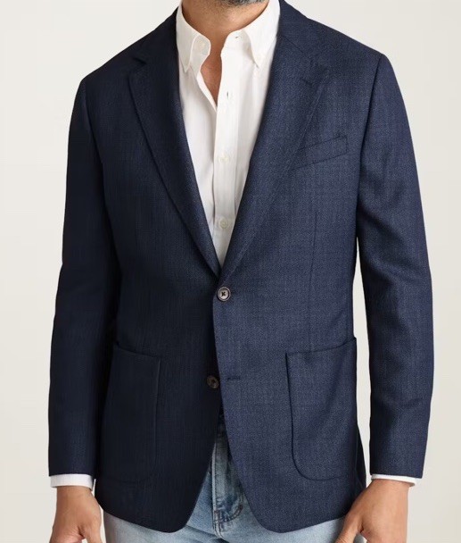 Bonobos Jetsetter Italian Wool Blazer 38R Standard Fit Dark Navy Blue NEW