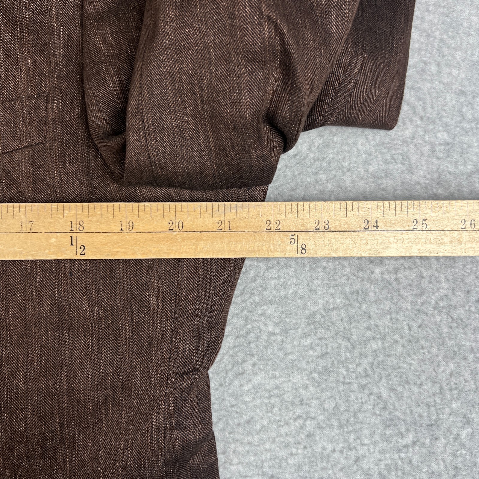John Nordstrom 100% Linen Ormezzano Sports Coat Blazer 42R Mens Brown Jacket