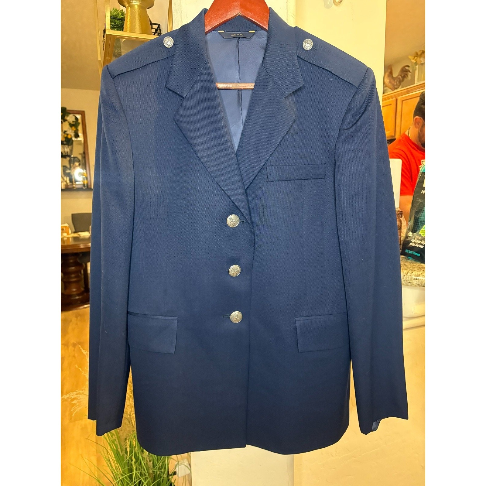 US Airforce Made By Brooks Brothers Blue Men’s Wool Suit Jacket 10T US 36 Long