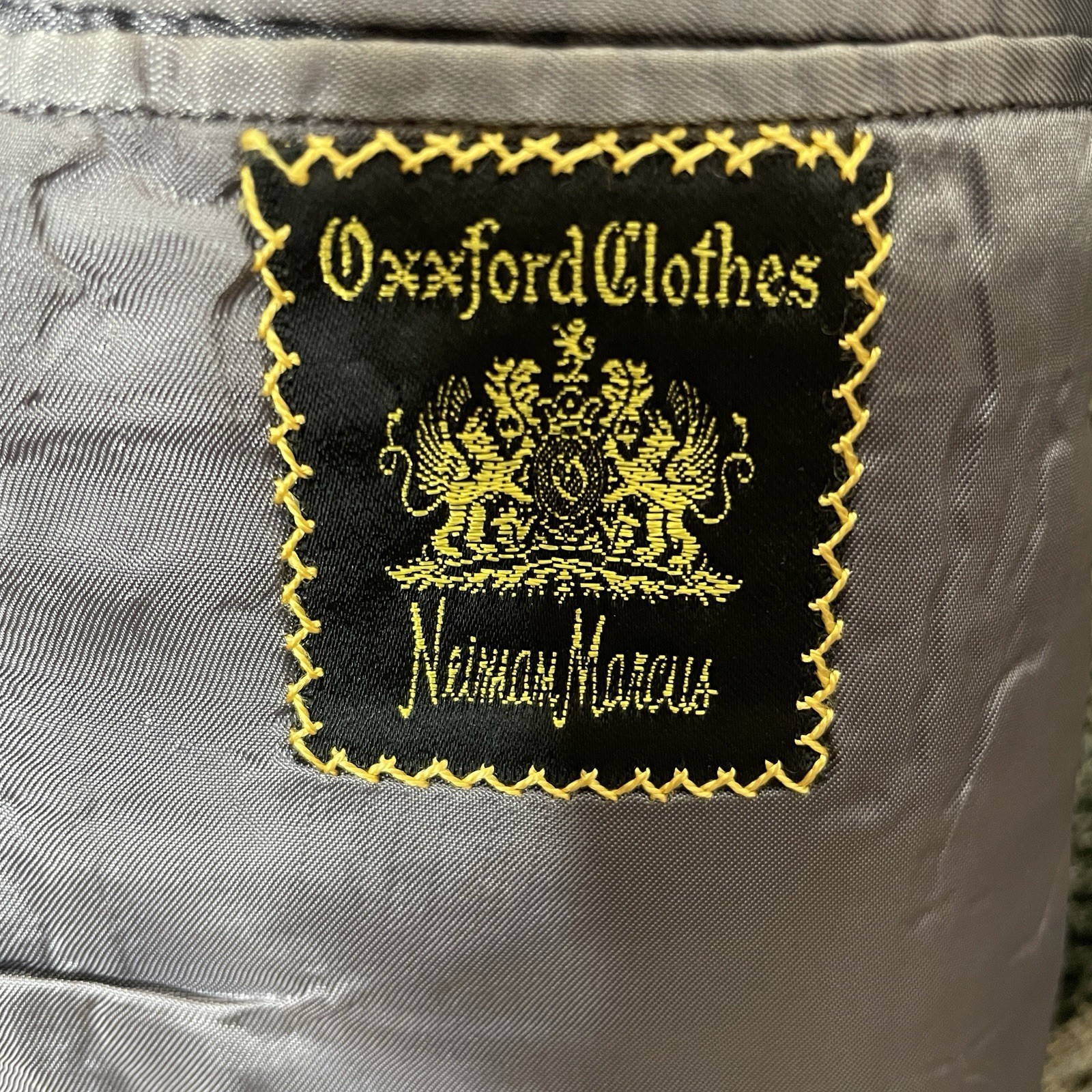 Oxxford Clothes Neiman Marcus Sport Coat Mens 44L Brown Windowpane Wool Cashmere