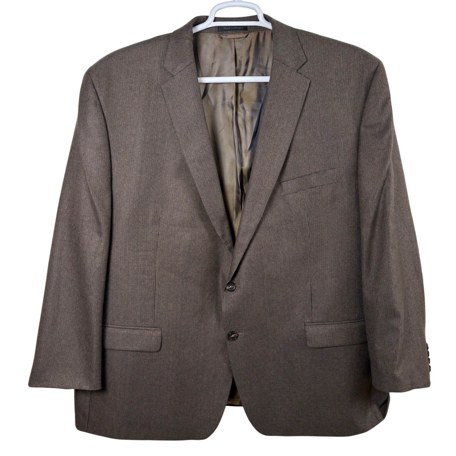 Lauren Ralph Lauren Blazer Men’s 52R Brown Micro Houndstooth Sport Coat 2-Button
