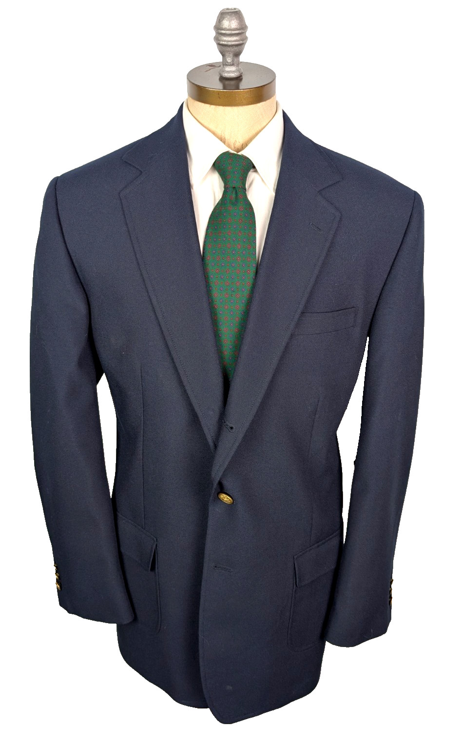 ORVIS 3 Roll 2 Hopsack Blazer Jacket Sz 46L Navy Blue Patch Pocket