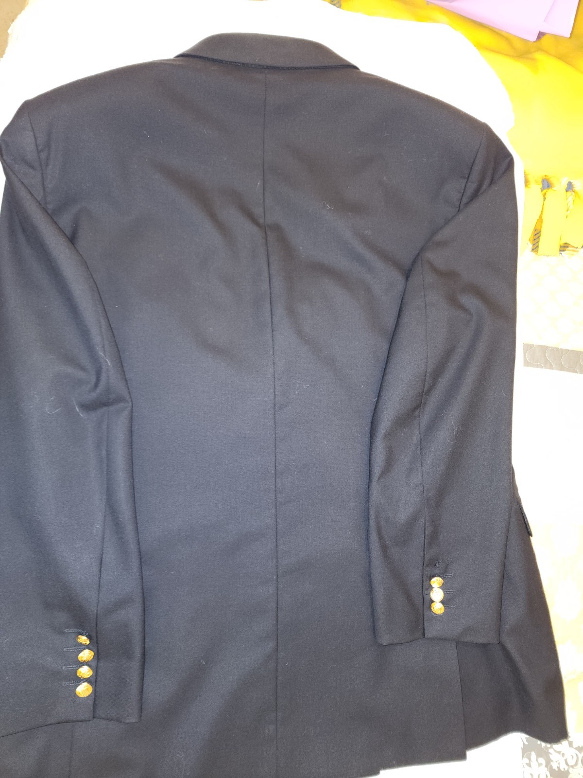 “Vintage Hunt Club Wool Cashmere Men’s Black Double‑Breasted Blazer – Size 44