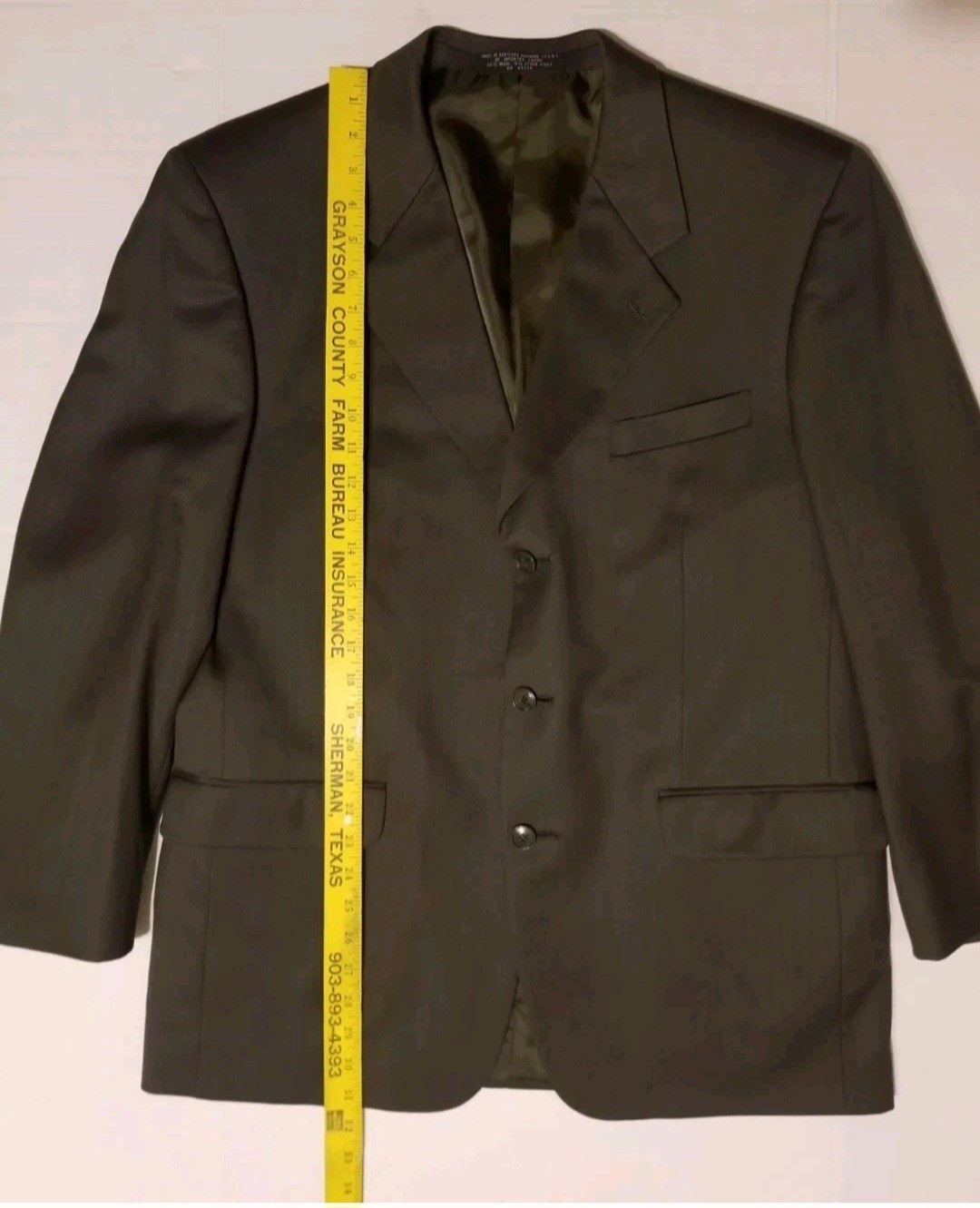 Jones New York Size 42R Jacket 34×28 Pants Suit Brownish Gray Wool 2-Piece