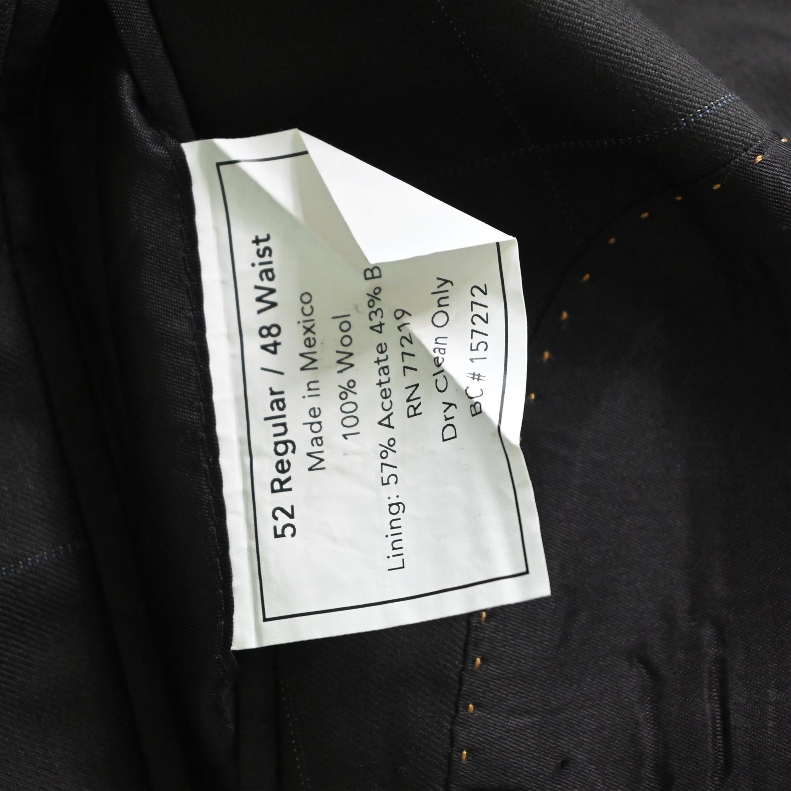 Joseph & Feiss 52R 38×29 Brown Windowpane 100% Wool Mens Jacket Pants Suit