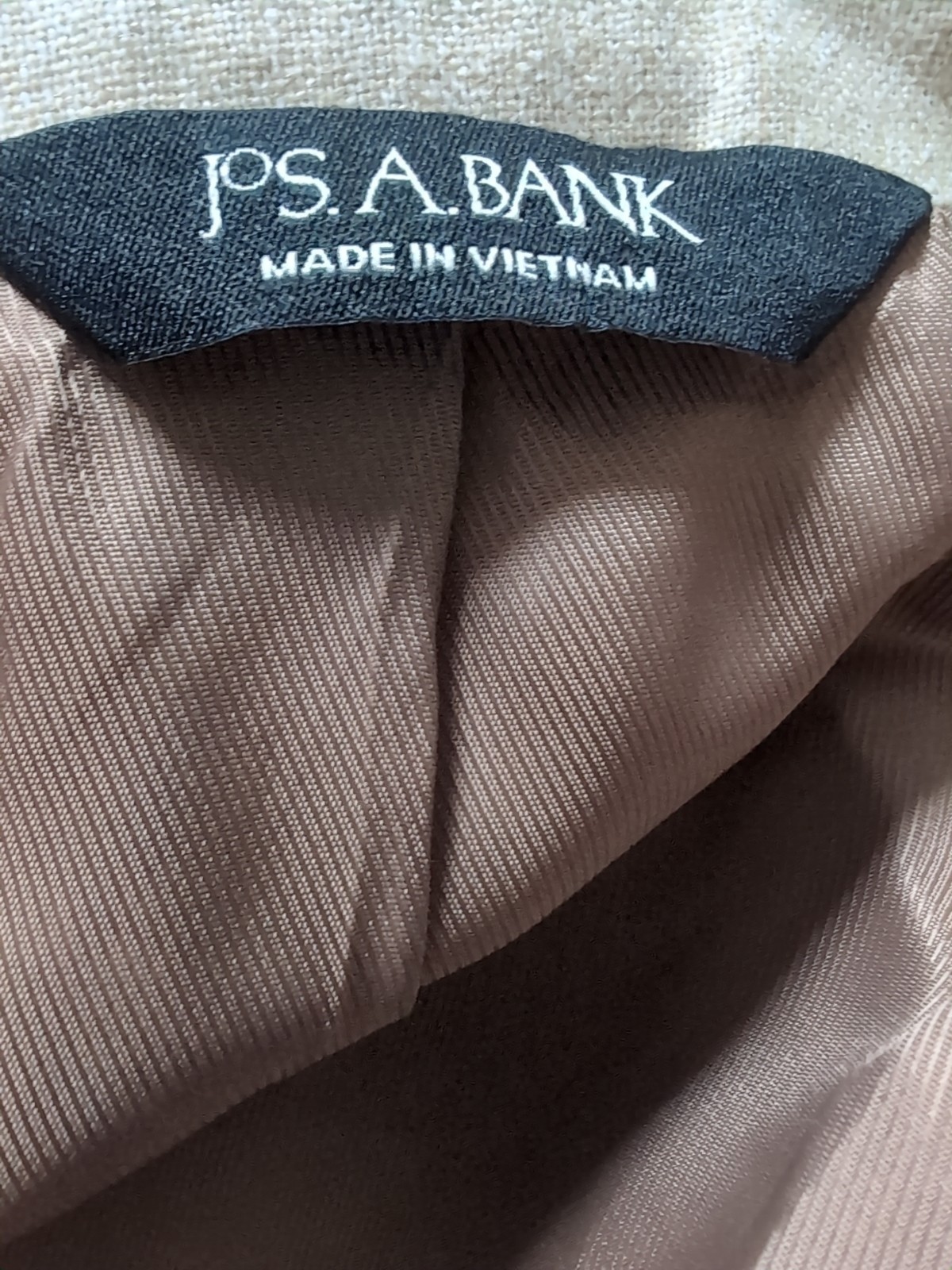 Jos A Bank 41L Executive Beige Jacket Linen Wool Suit Sport Coat Blazer 2-button