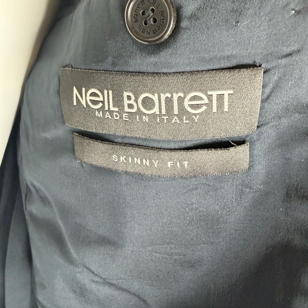 Neil Barrett Navy Blue Star Suit Set 44R Jacket / 36W x 33L Pants Tailored Fit