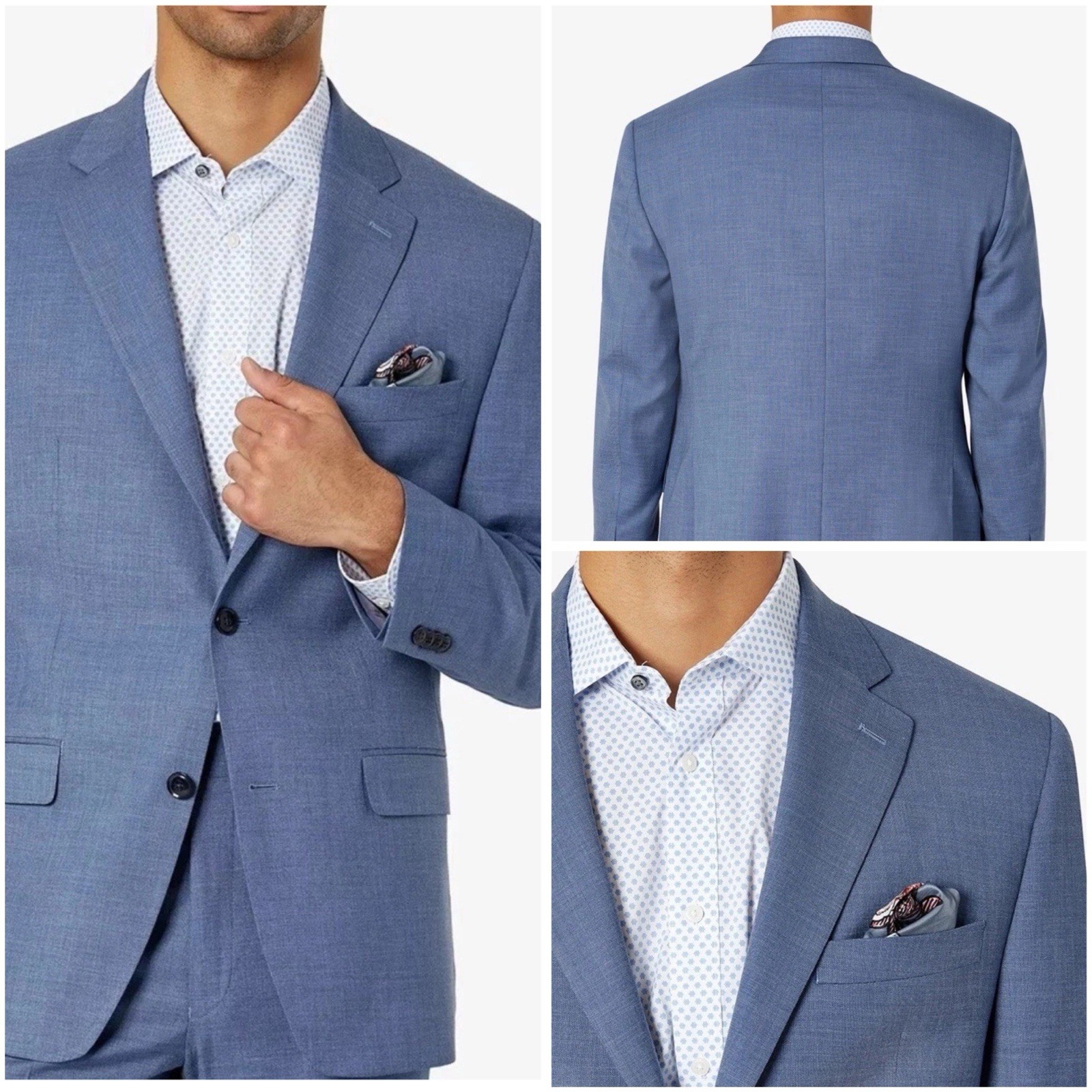 Sean John Men’s Classic-Fit Blue Solid Suit Jacket 36S Sports Coat New NWT