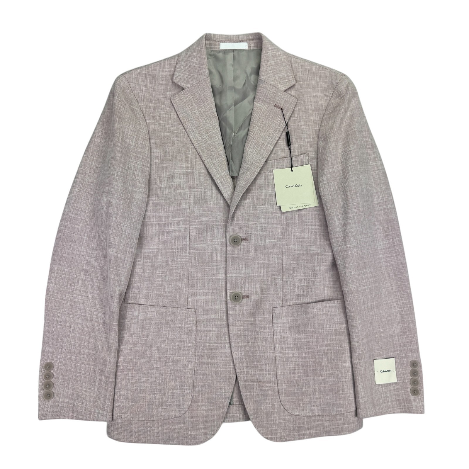 Calvin Klein Mens Mariano Slim Fit Stretch Sport Coat Light Pink 34S